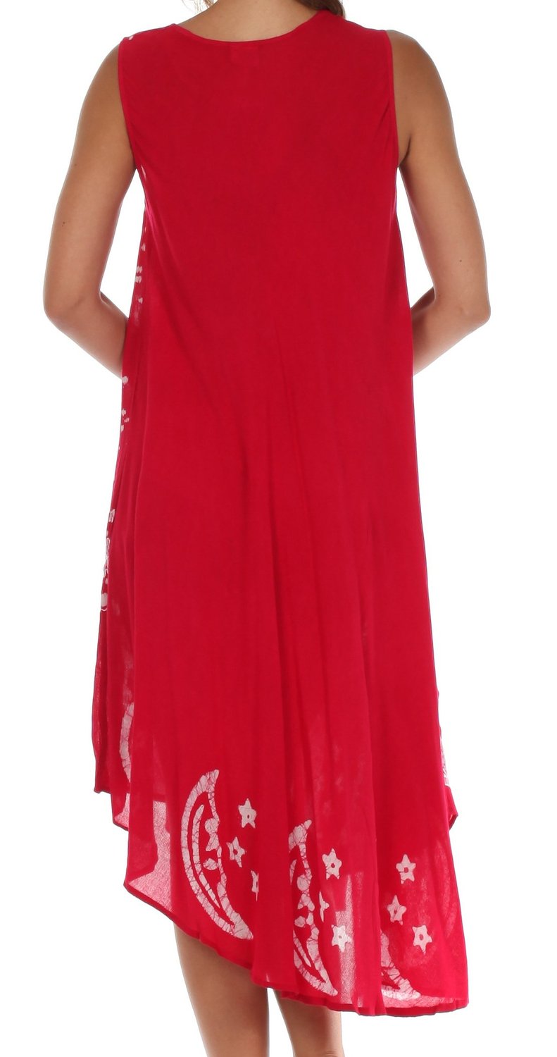 Sakkas - Moon and Stars Batik Caftan Tank Dress / Cover Up