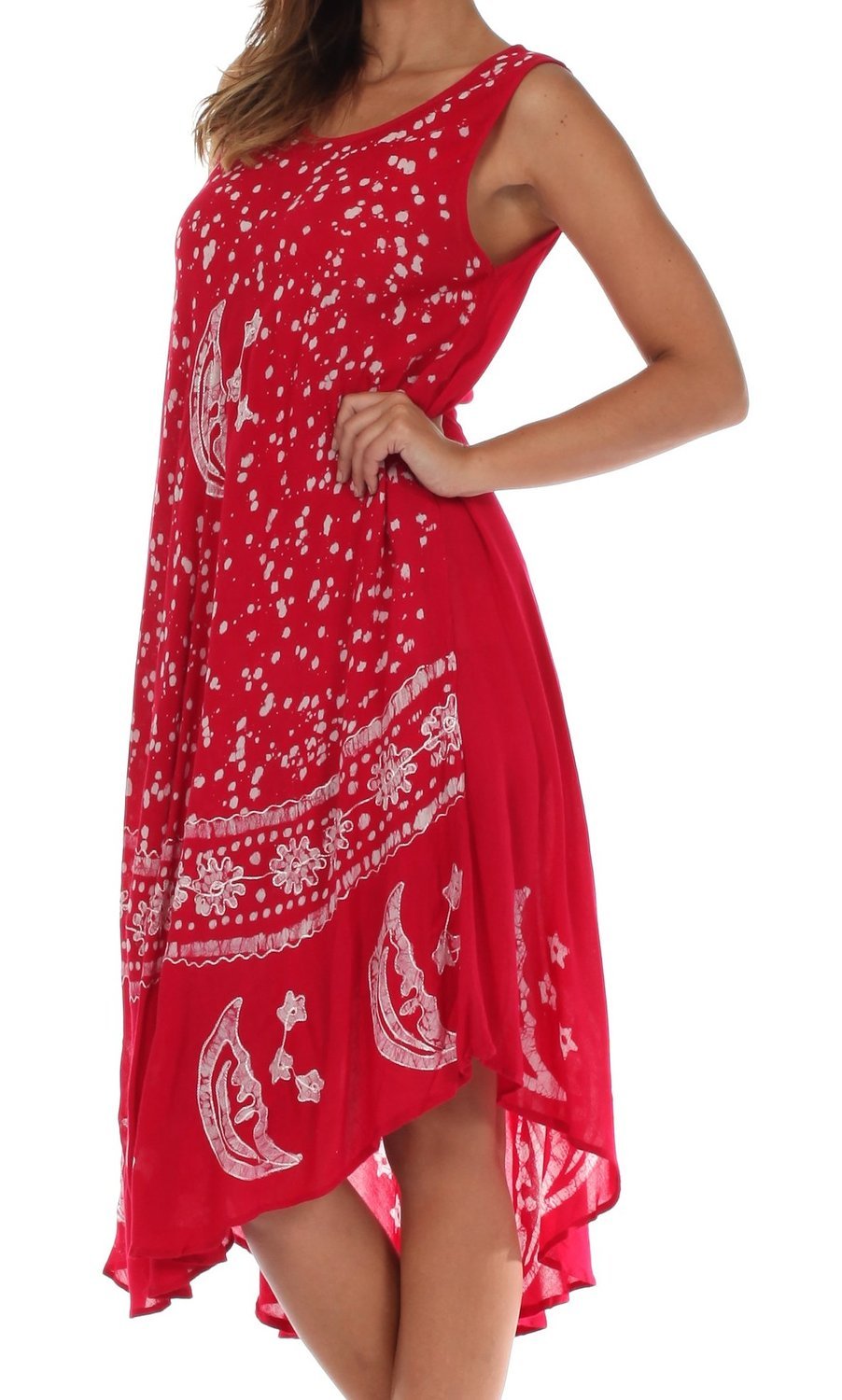 Sakkas - Moon and Stars Batik Caftan Tank Dress / Cover Up