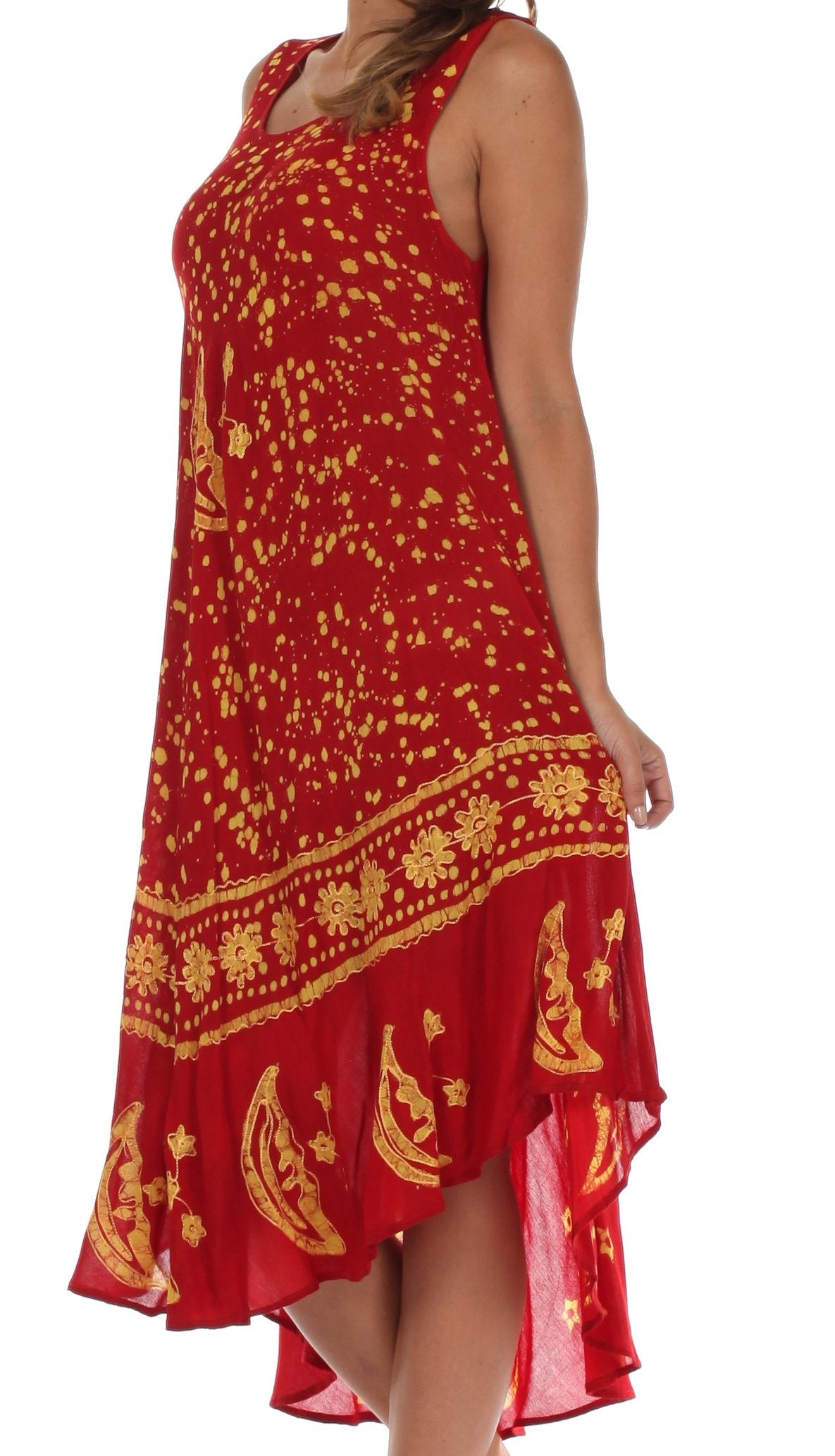 Sakkas - Moon and Stars Batik Caftan Tank Dress / Cover Up