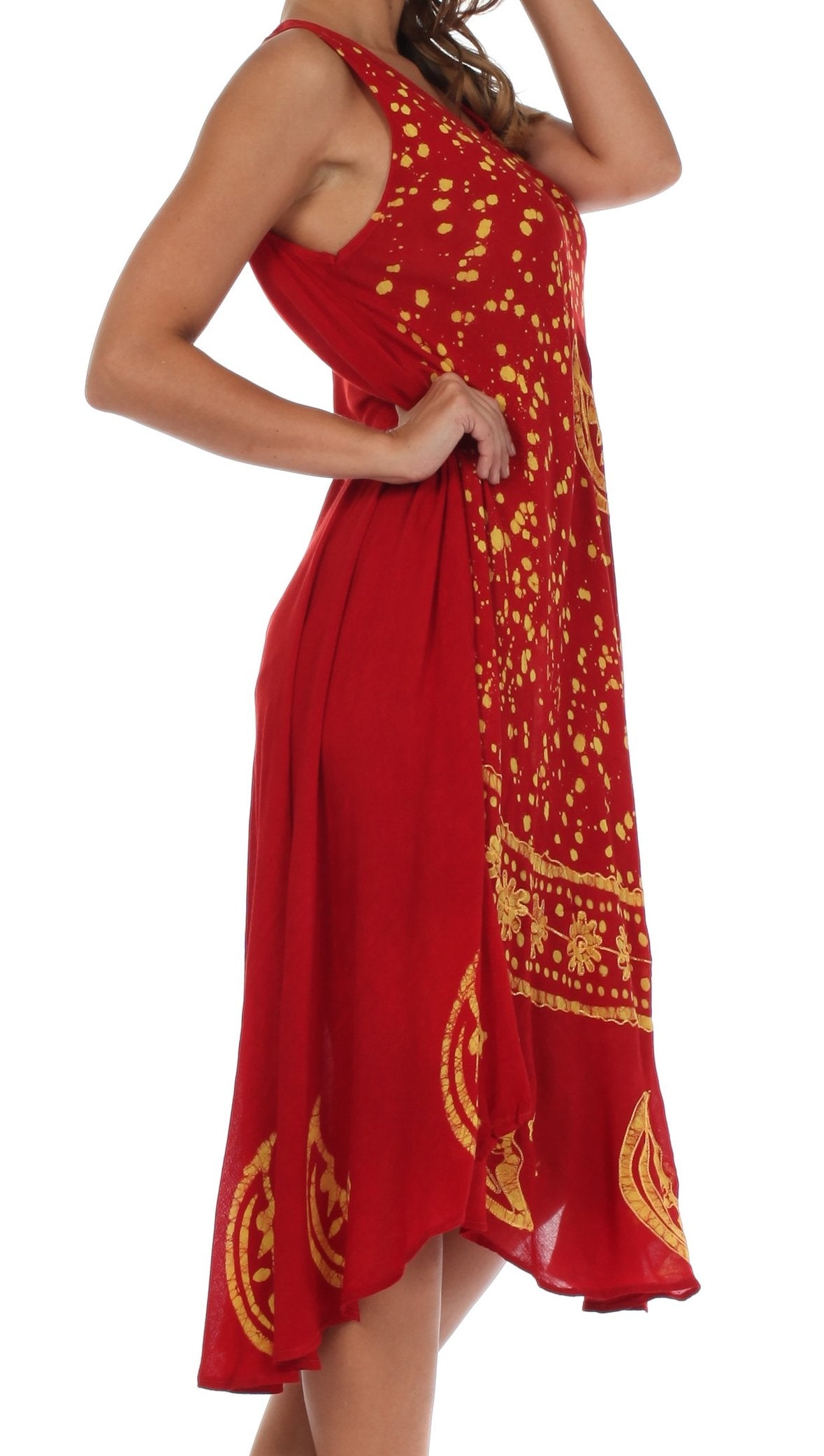 Sakkas - Moon and Stars Batik Caftan Tank Dress / Cover Up