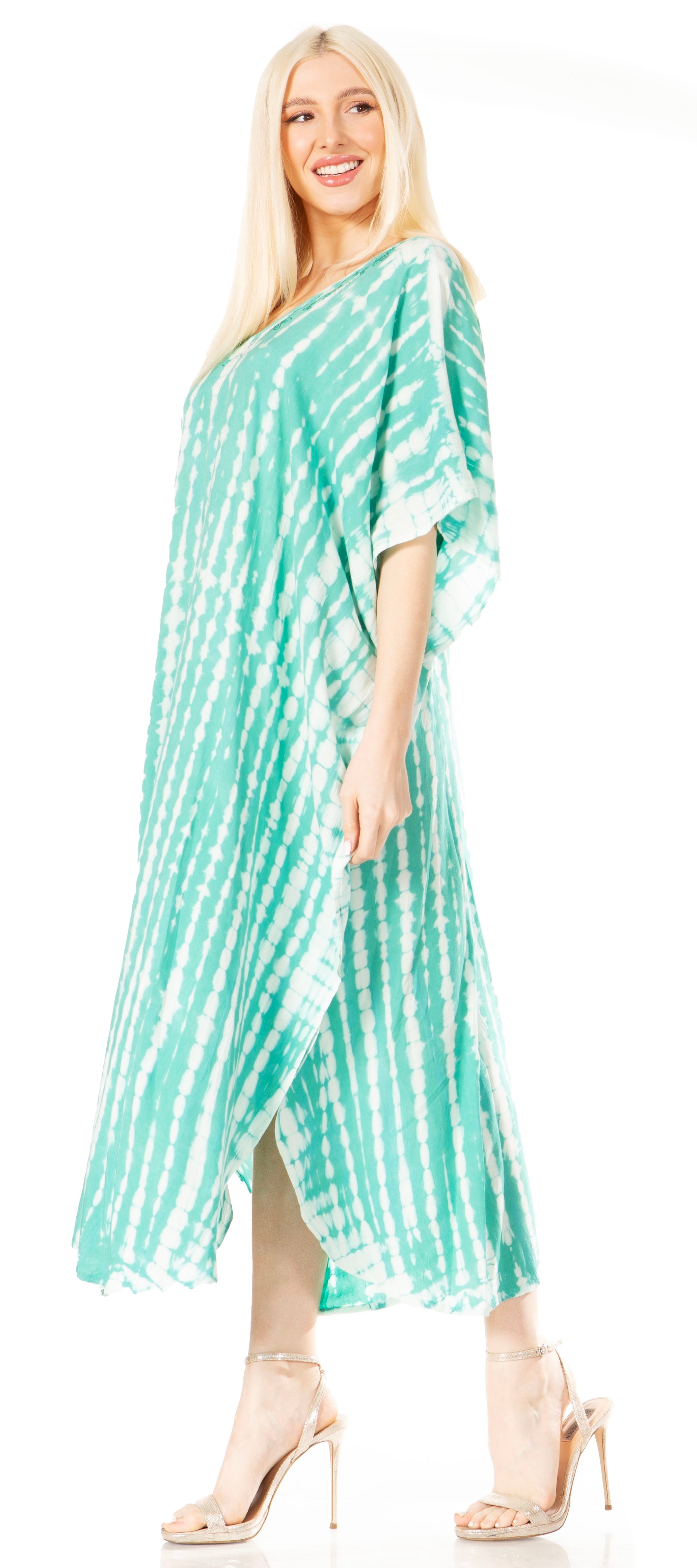 Sakkas - Maitte V-Neck Printed Kaftan