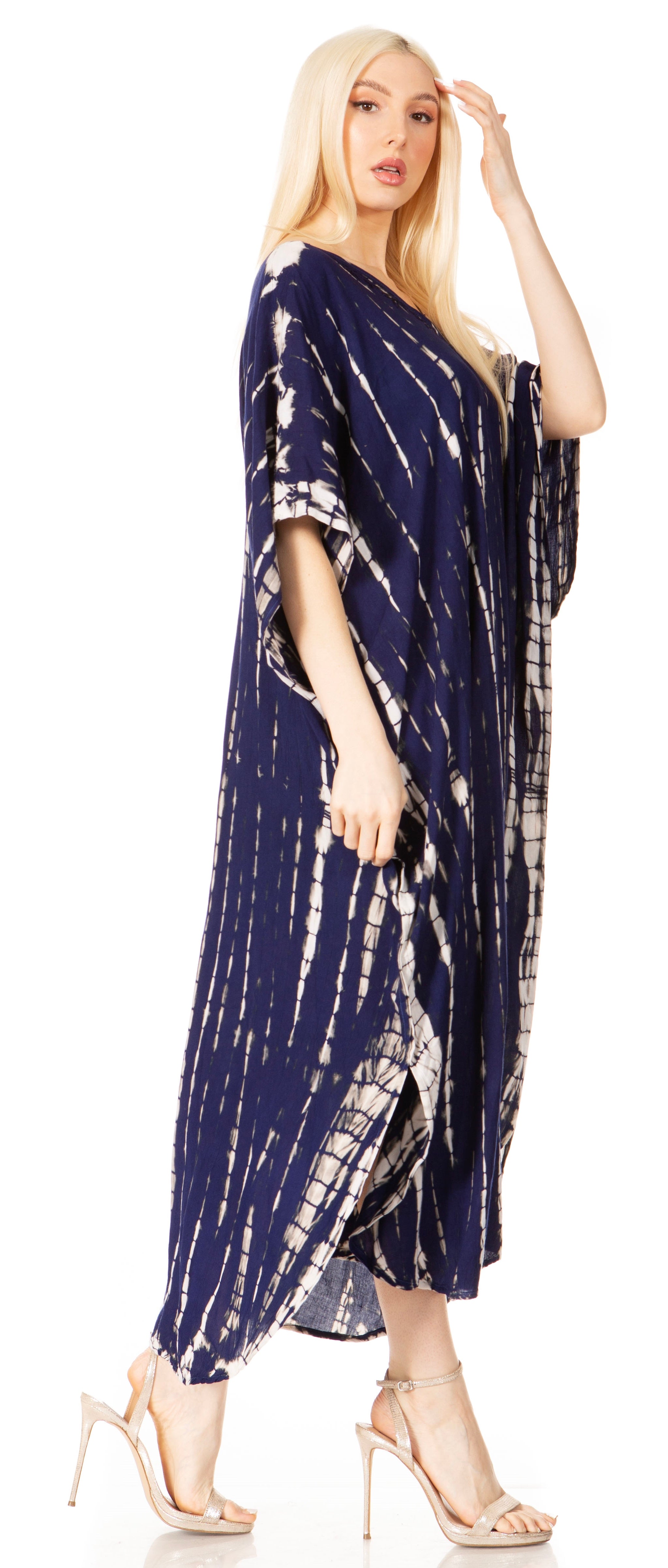 Sakkas - Maitte V-Neck Printed Kaftan