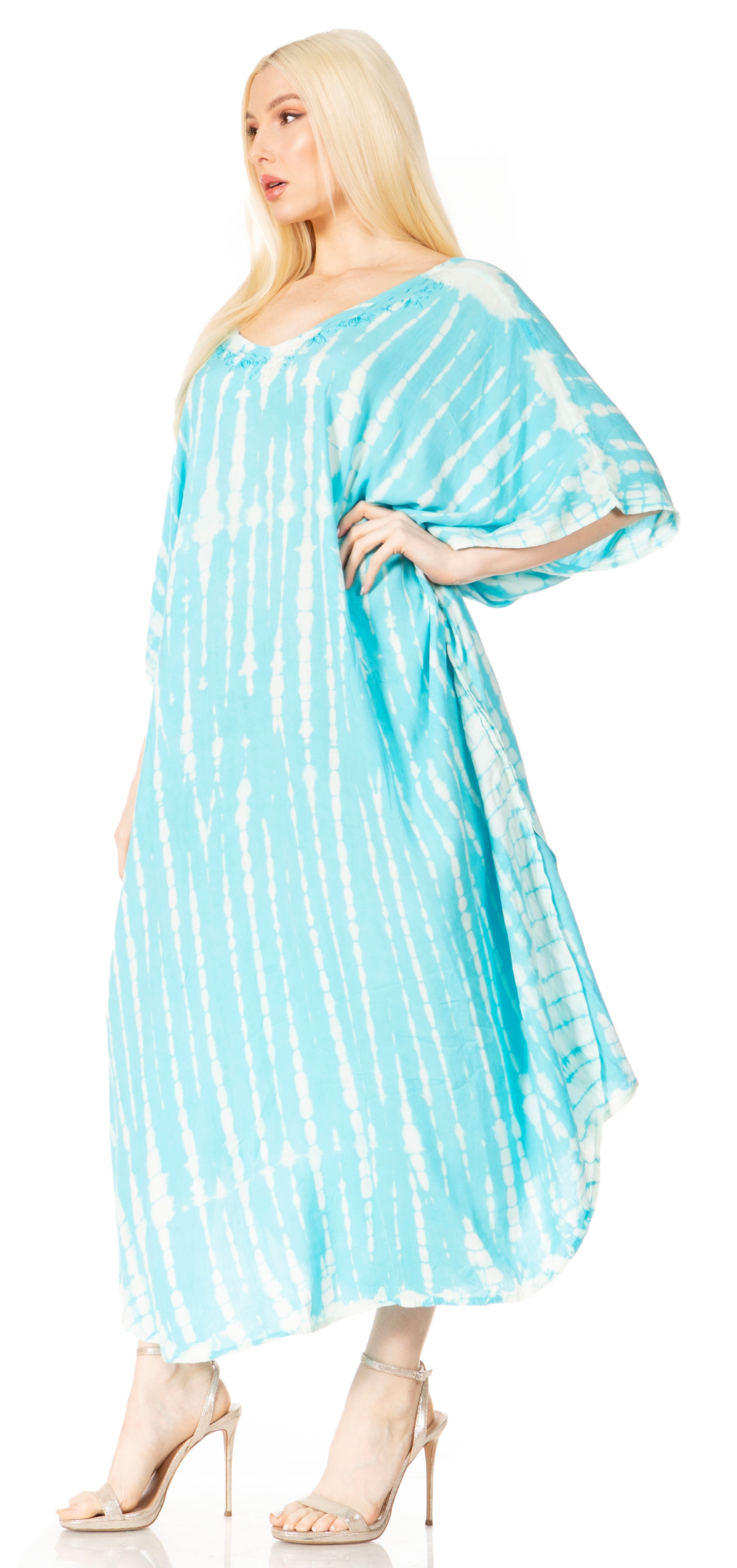 Sakkas - Maitte V-Neck Printed Kaftan
