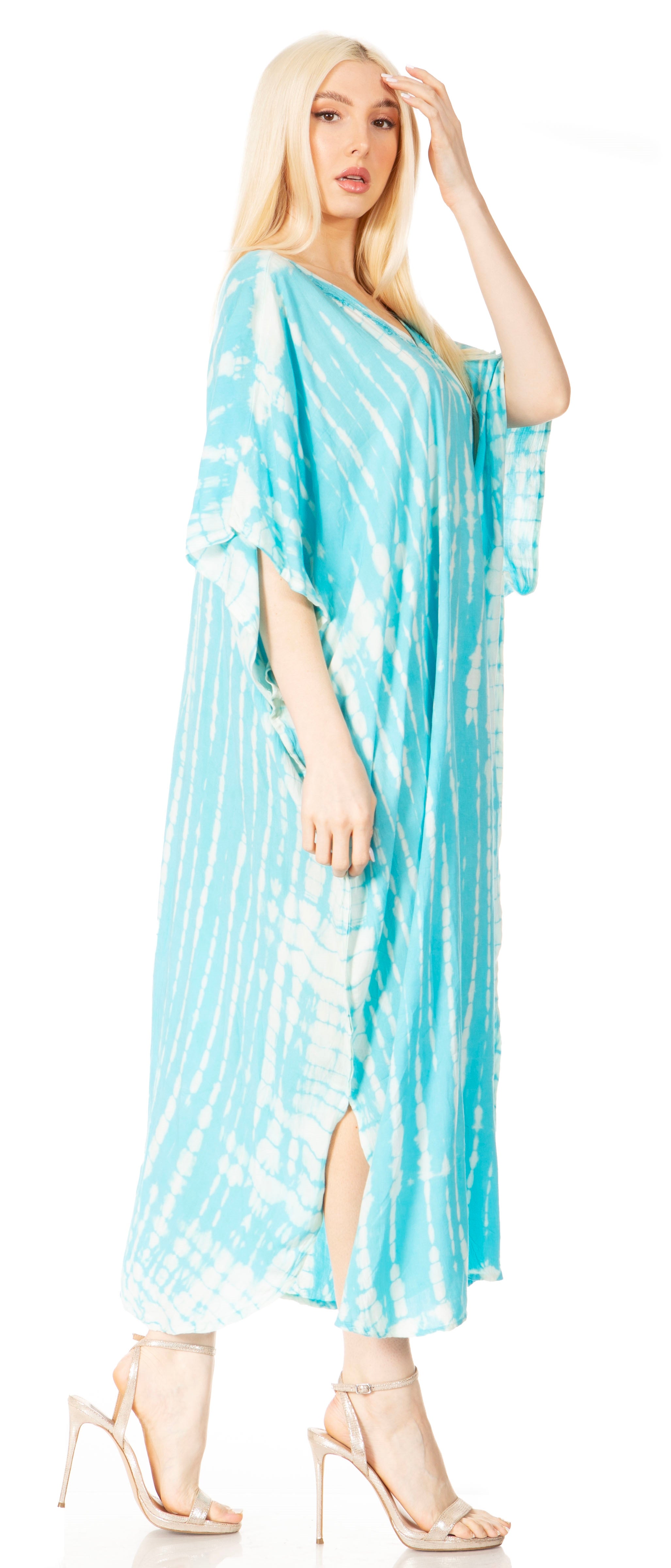 Sakkas - Maitte V-Neck Printed Kaftan