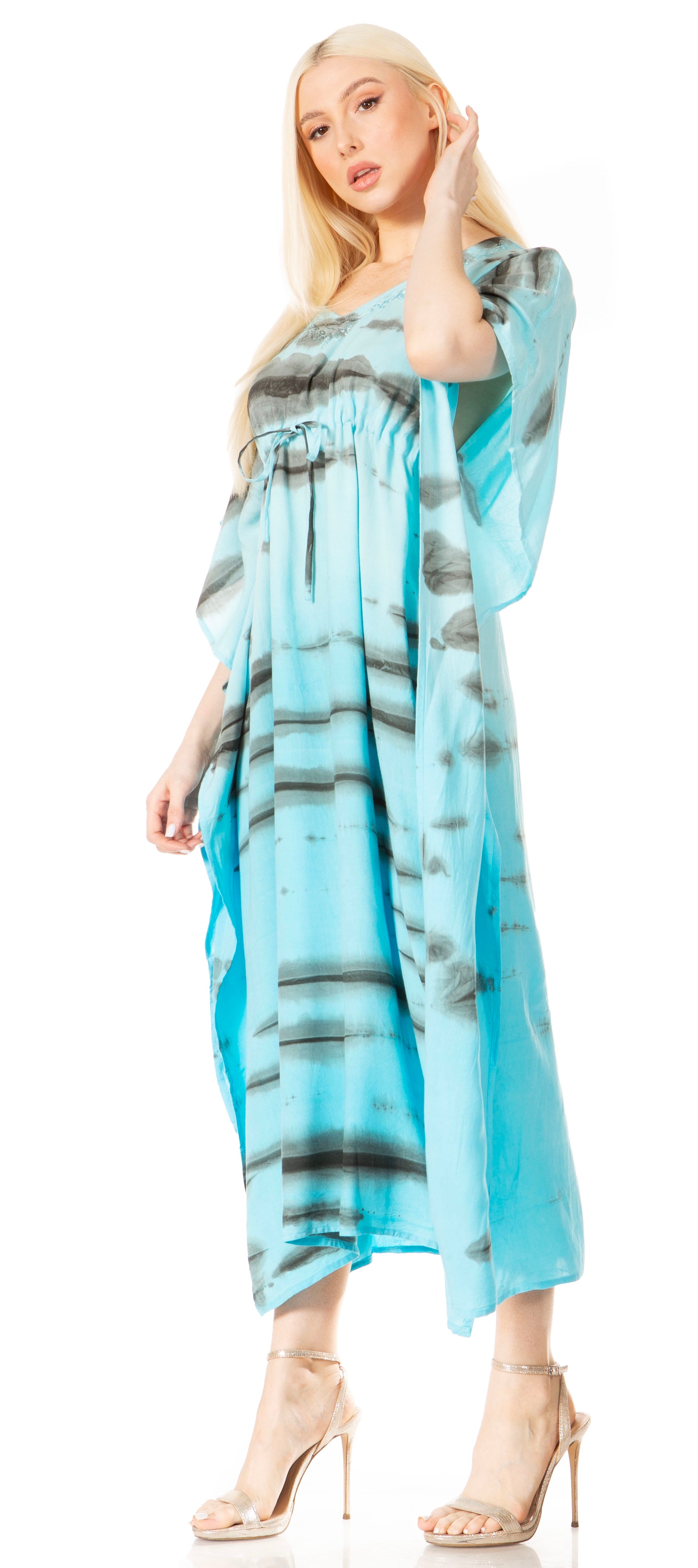 Sakkas - Maitte V-Neck Printed Kaftan