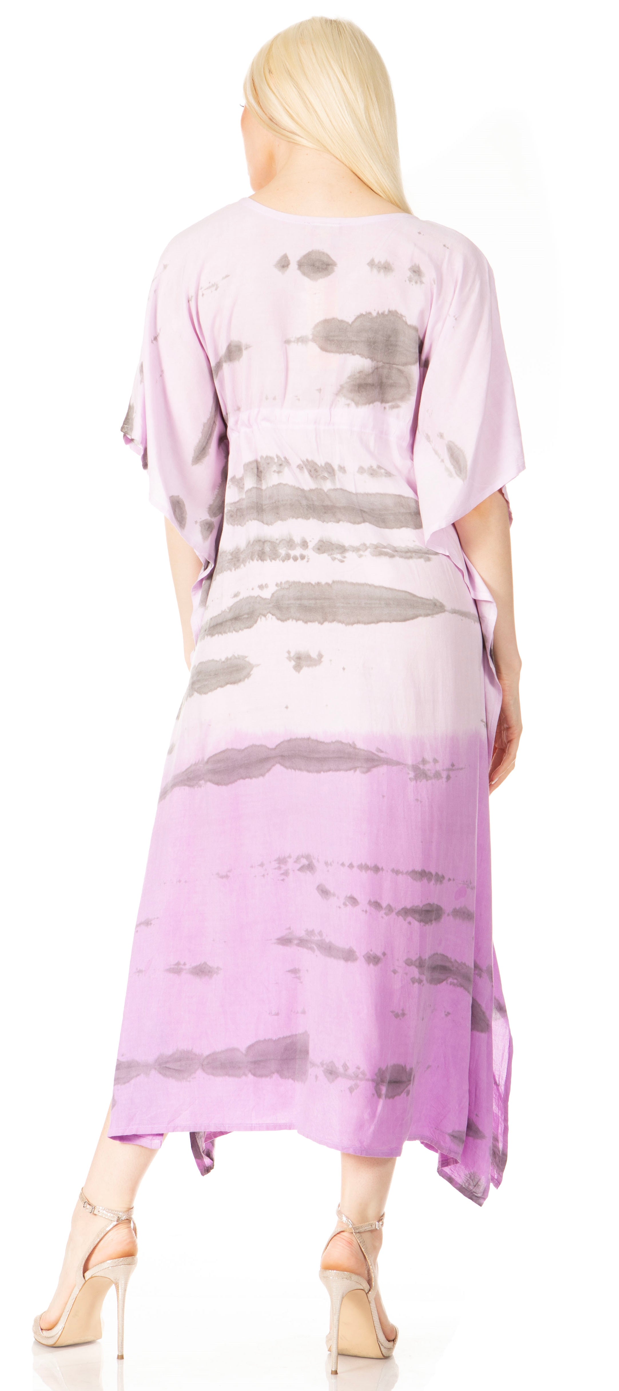 Sakkas - Maitte V-Neck Printed Kaftan