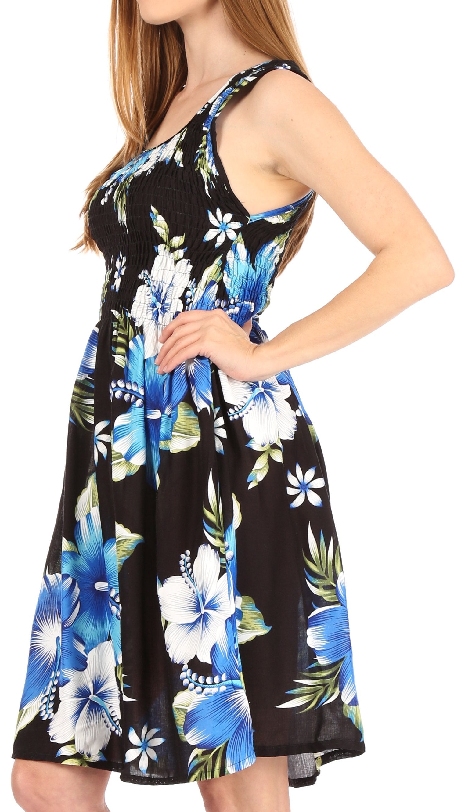 Sakkas - Murni Cocktail Elastic Stretchy Floral Print Dress