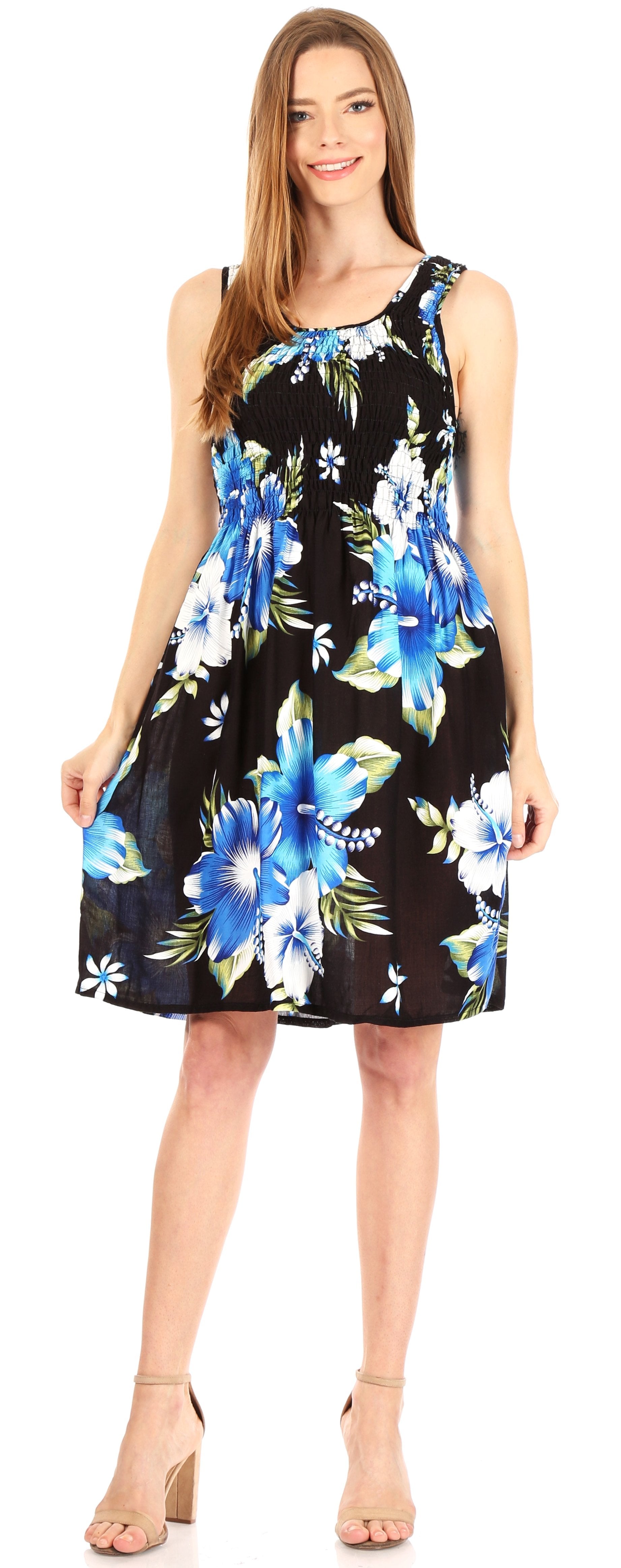Sakkas - Murni Cocktail Elastic Stretchy Floral Print Dress