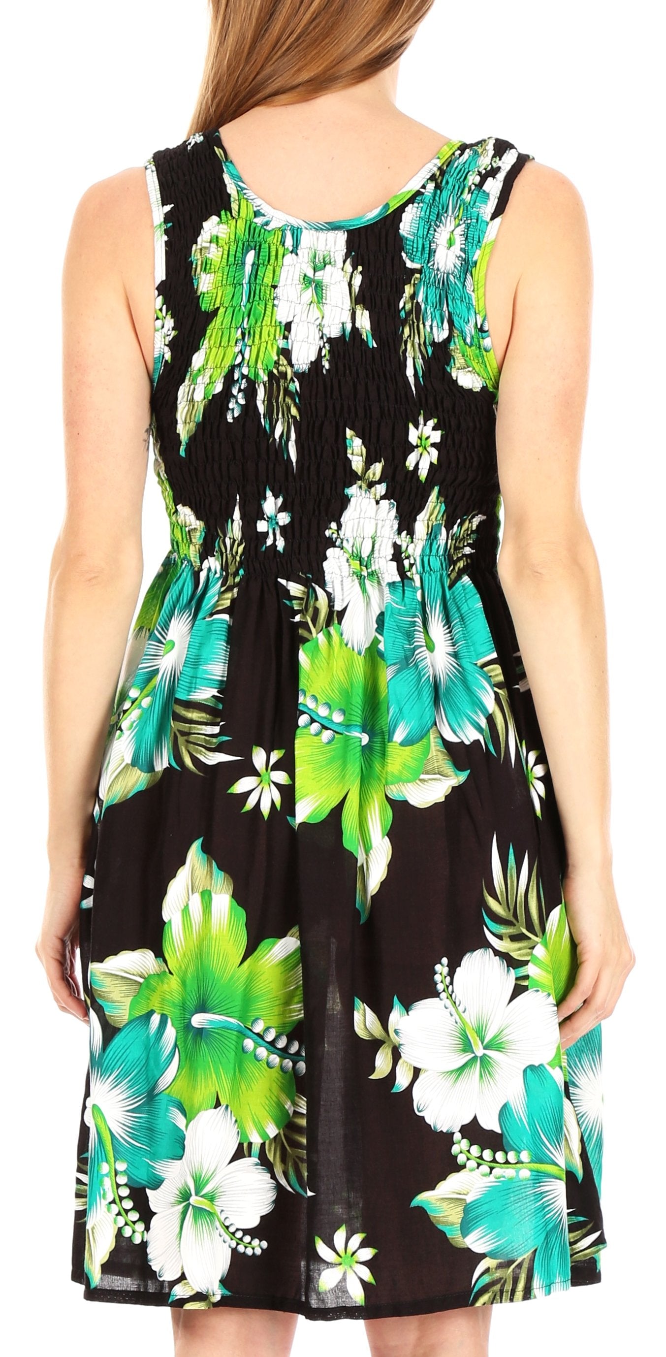 Sakkas - Murni Cocktail Elastic Stretchy Floral Print Dress