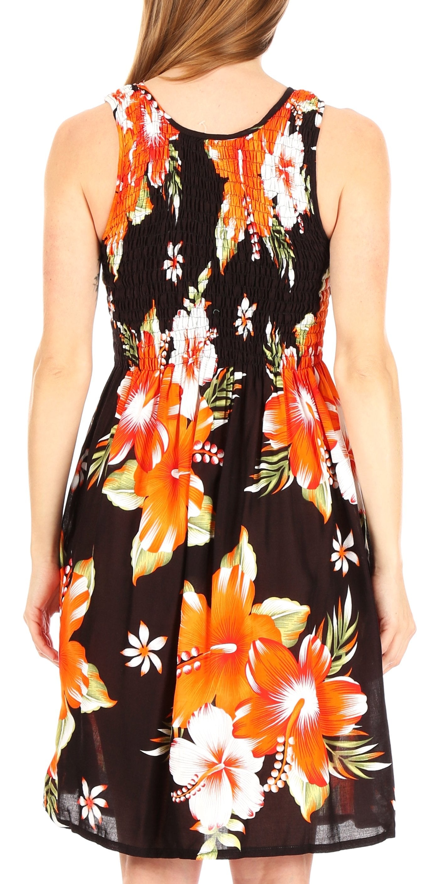Sakkas - Murni Cocktail Elastic Stretchy Floral Print Dress