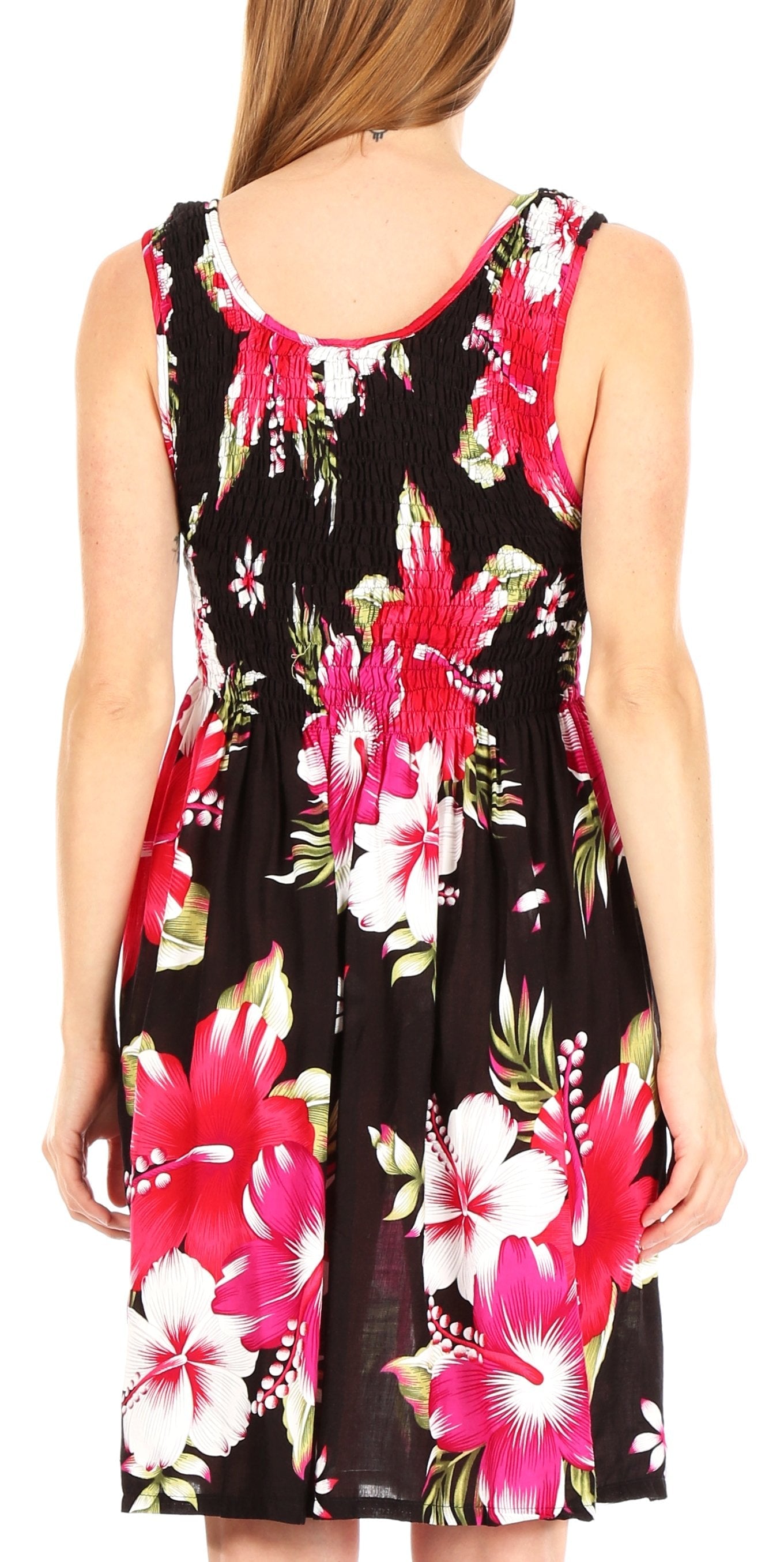 Sakkas - Murni Cocktail Elastic Stretchy Floral Print Dress