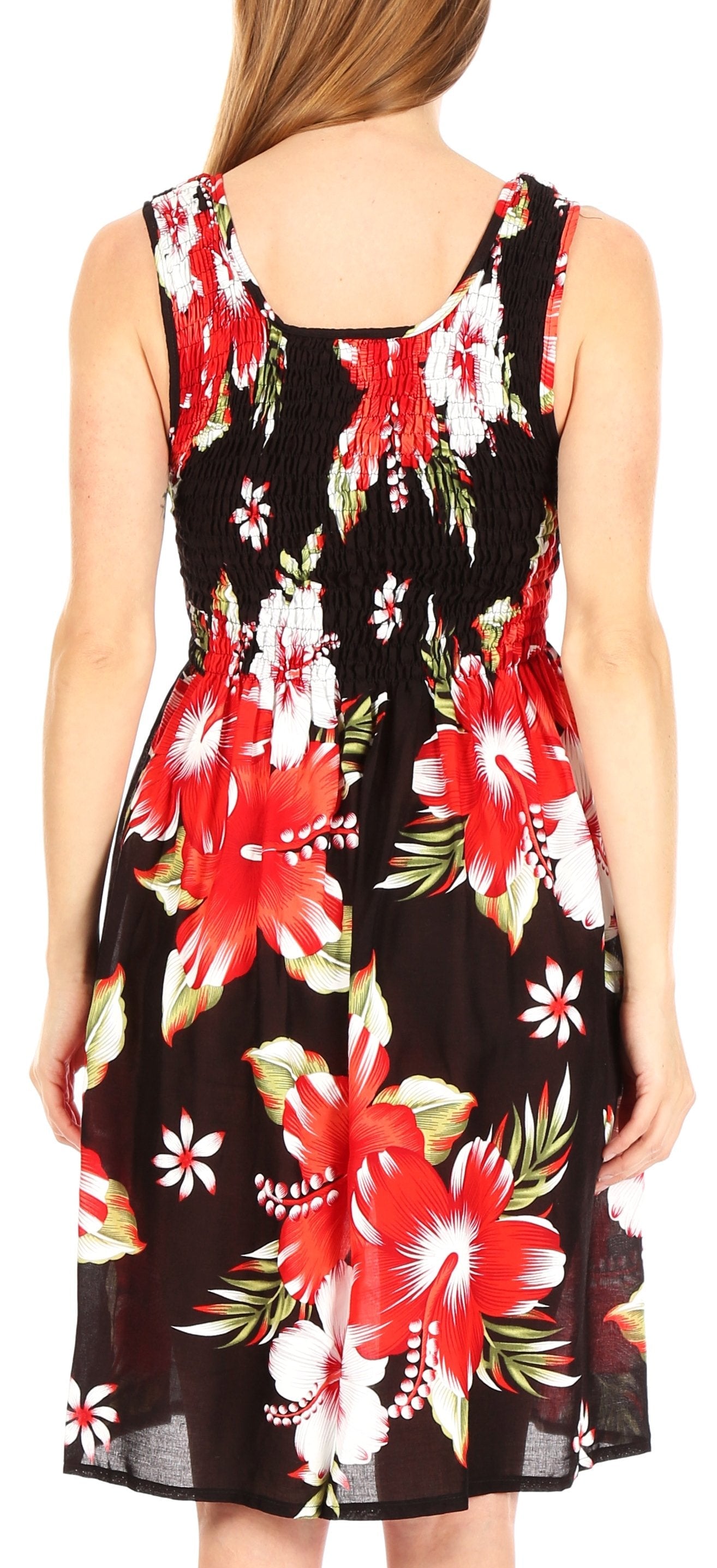 Sakkas - Murni Cocktail Elastic Stretchy Floral Print Dress