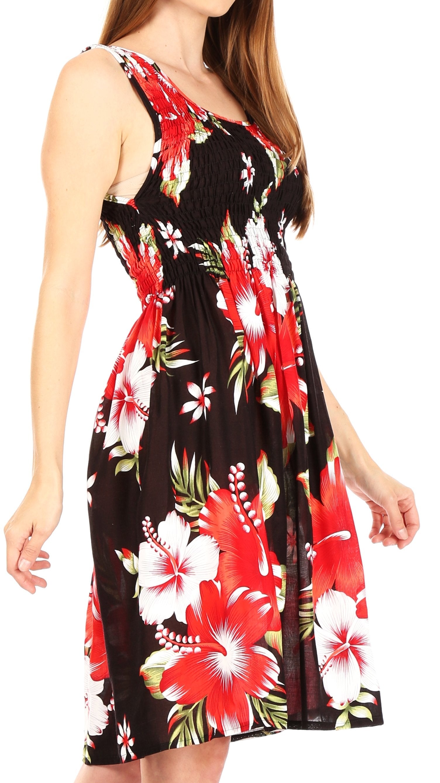 Sakkas - Murni Cocktail Elastic Stretchy Floral Print Dress