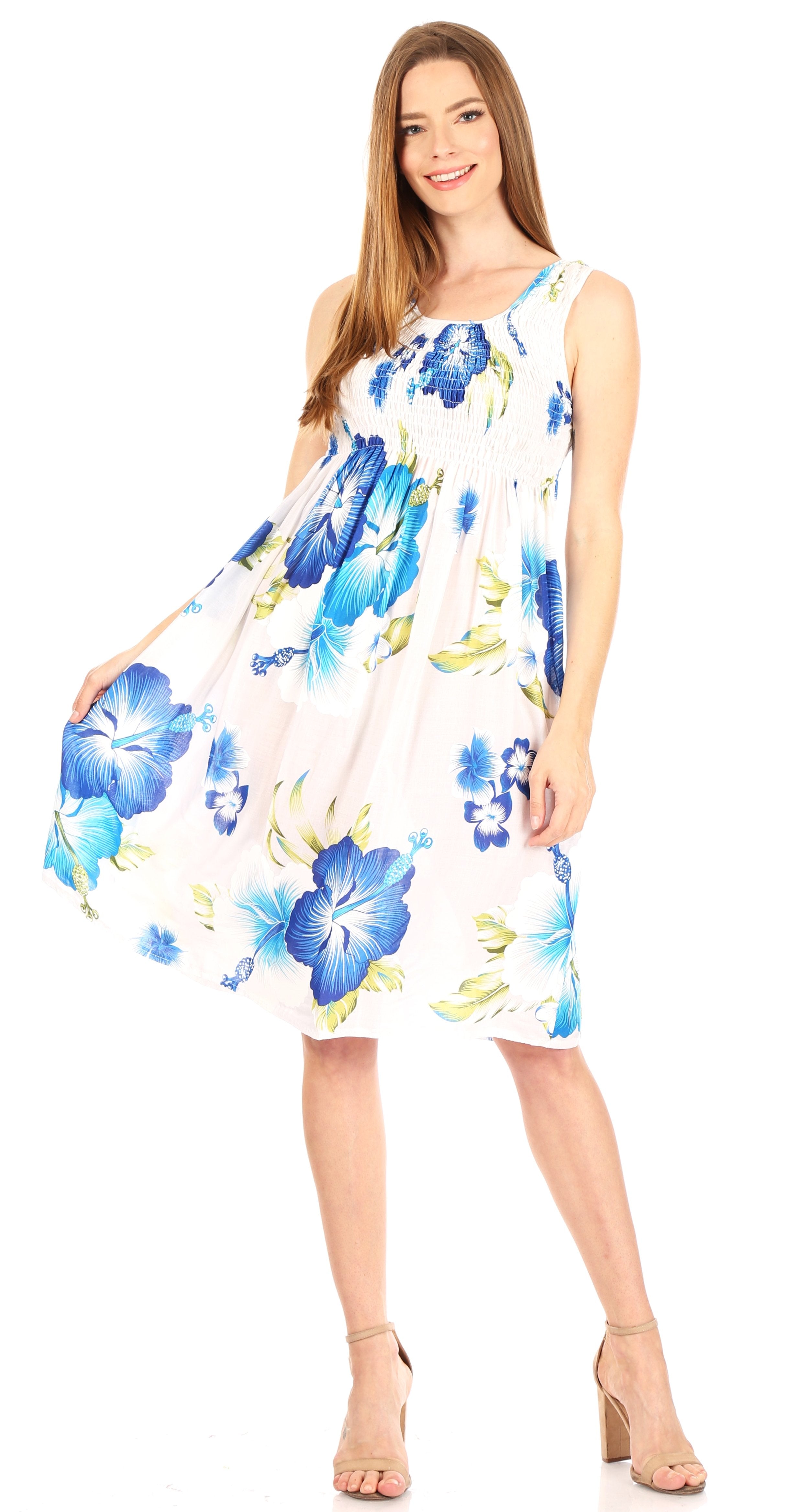 Sakkas - Murni Cocktail Elastic Stretchy Floral Print Dress