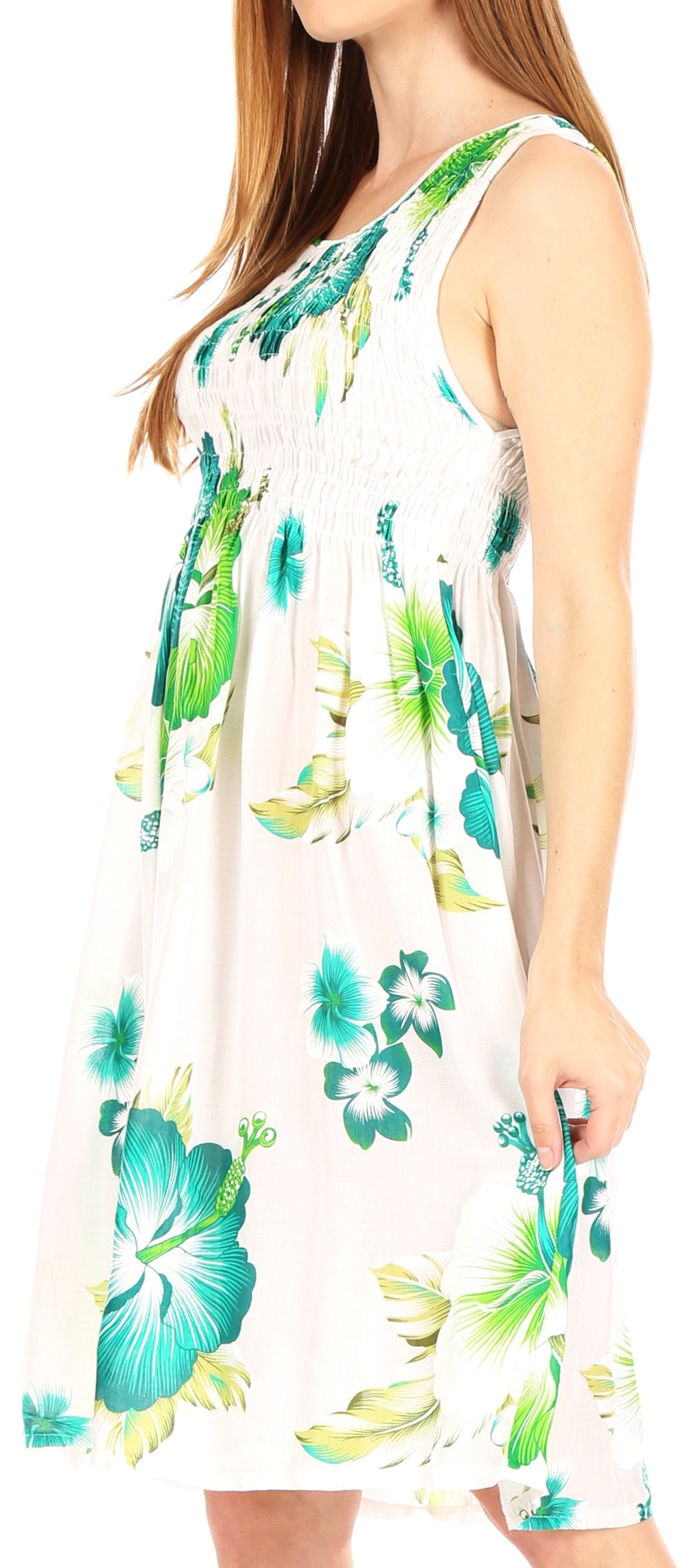 Sakkas - Murni Cocktail Elastic Stretchy Floral Print Dress