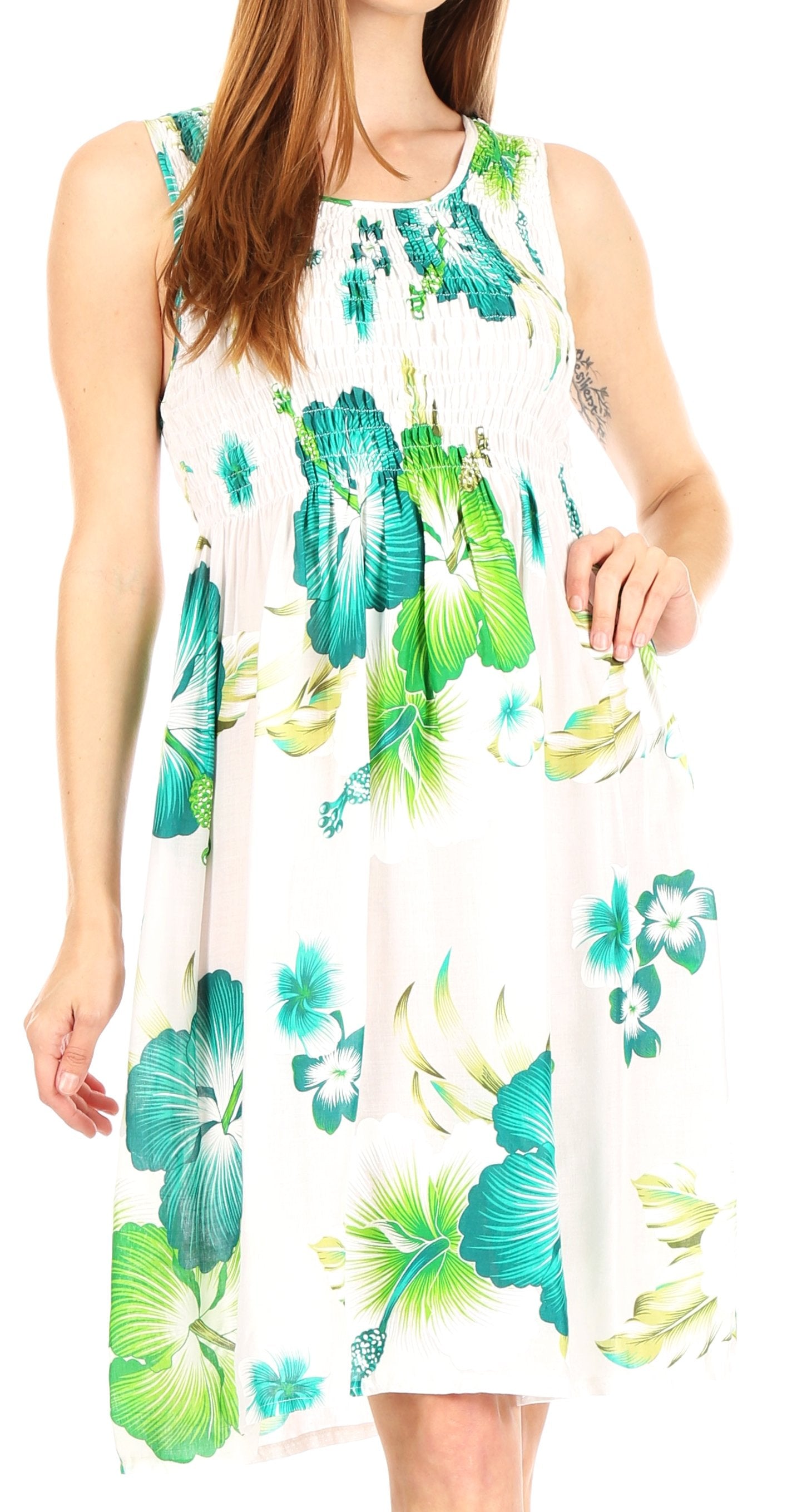 Sakkas - Murni Cocktail Elastic Stretchy Floral Print Dress