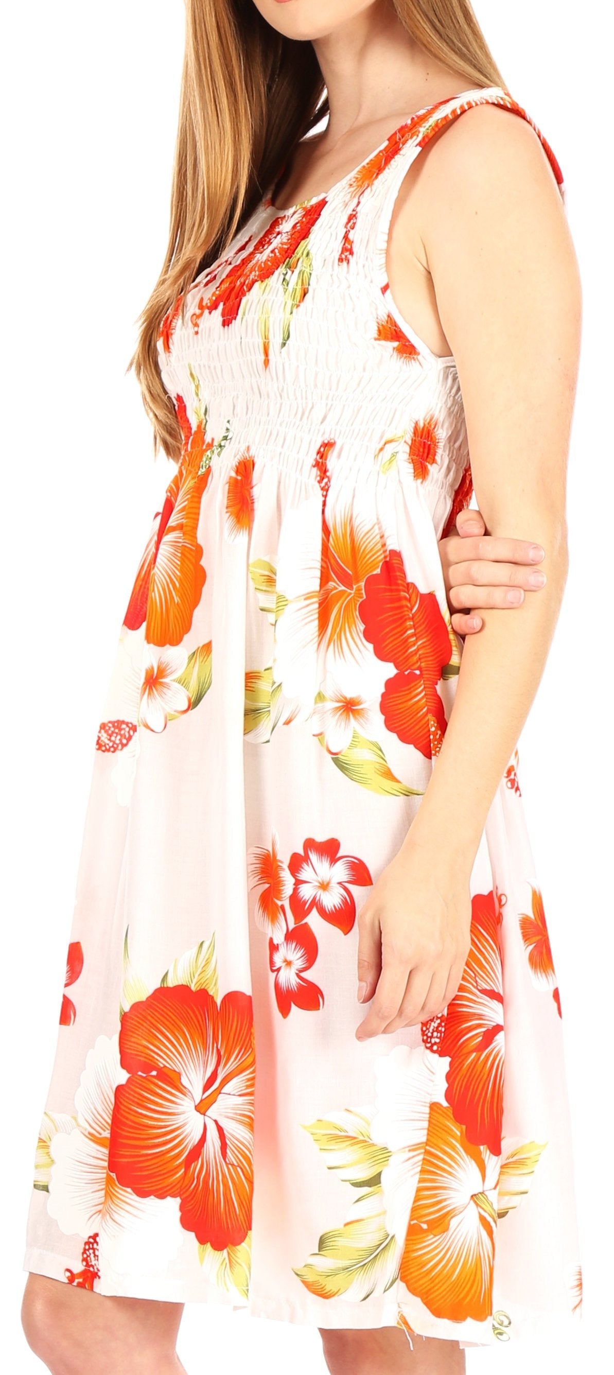 Sakkas - Murni Cocktail Elastic Stretchy Floral Print Dress