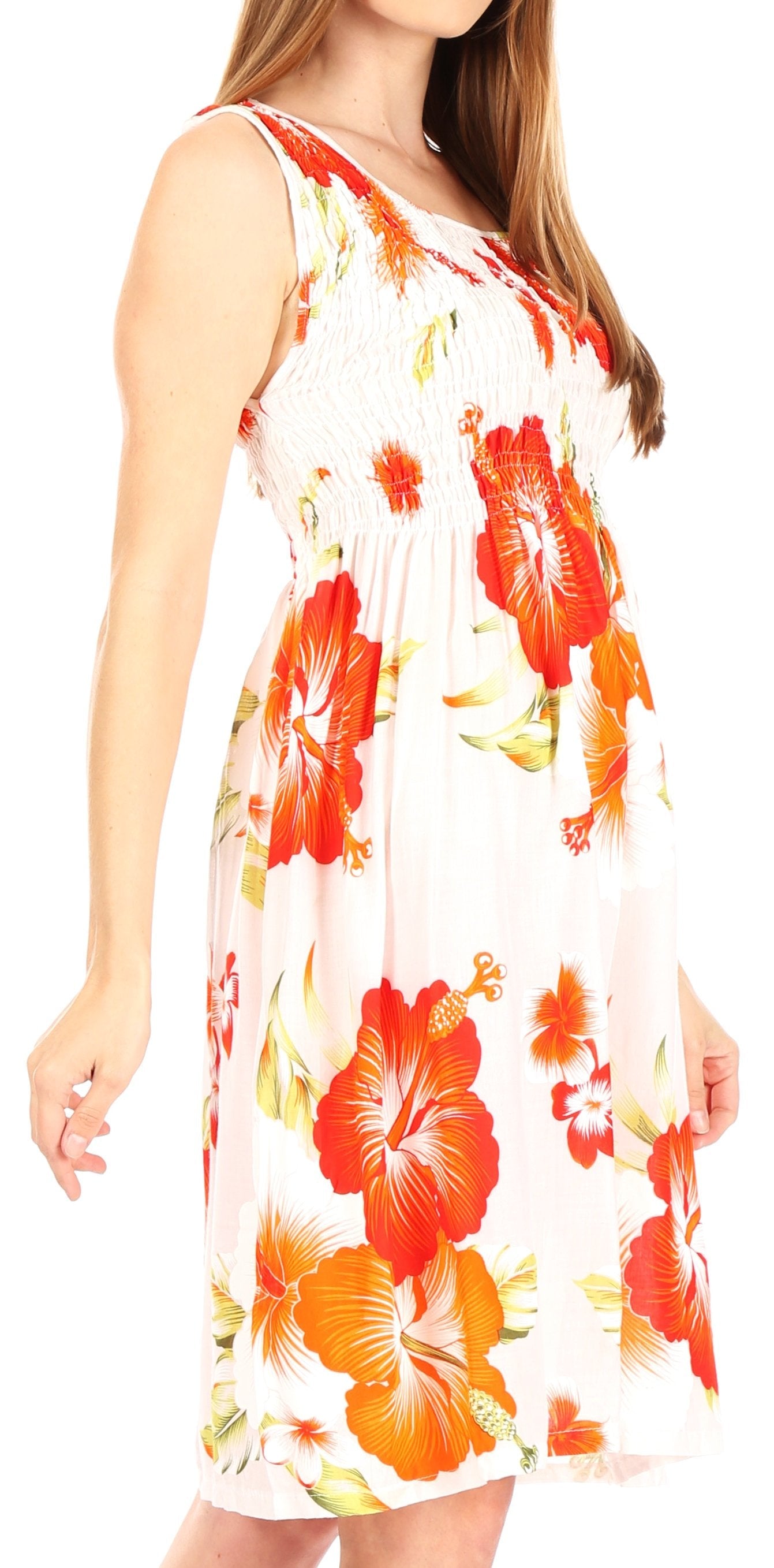 Sakkas - Murni Cocktail Elastic Stretchy Floral Print Dress