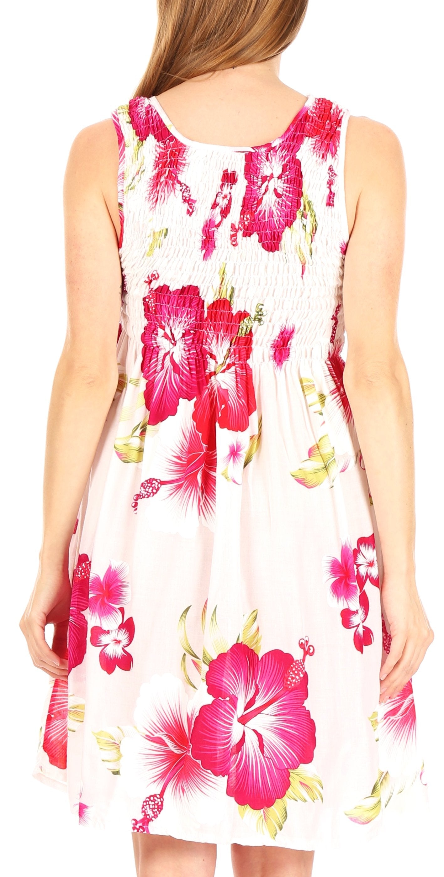 Sakkas - Murni Cocktail Elastic Stretchy Floral Print Dress