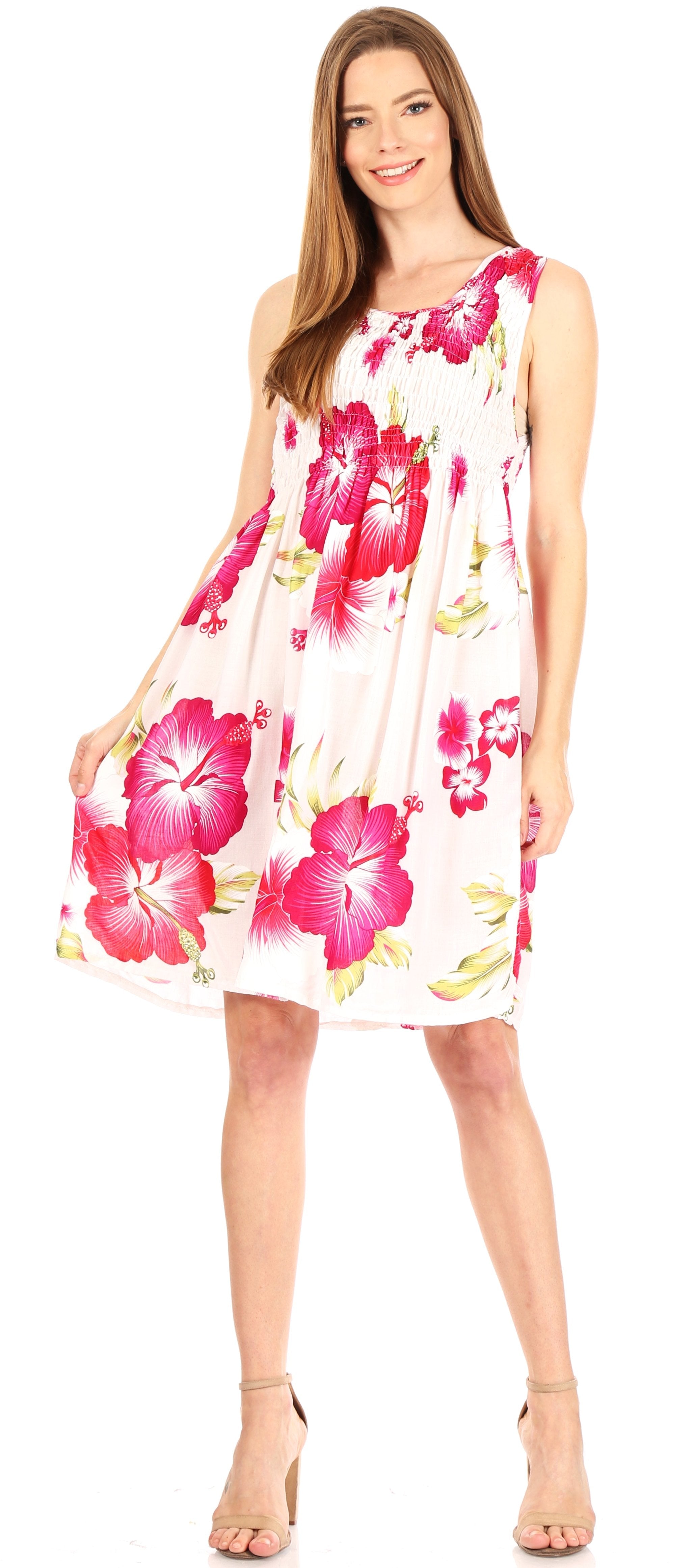 Sakkas - Murni Cocktail Elastic Stretchy Floral Print Dress