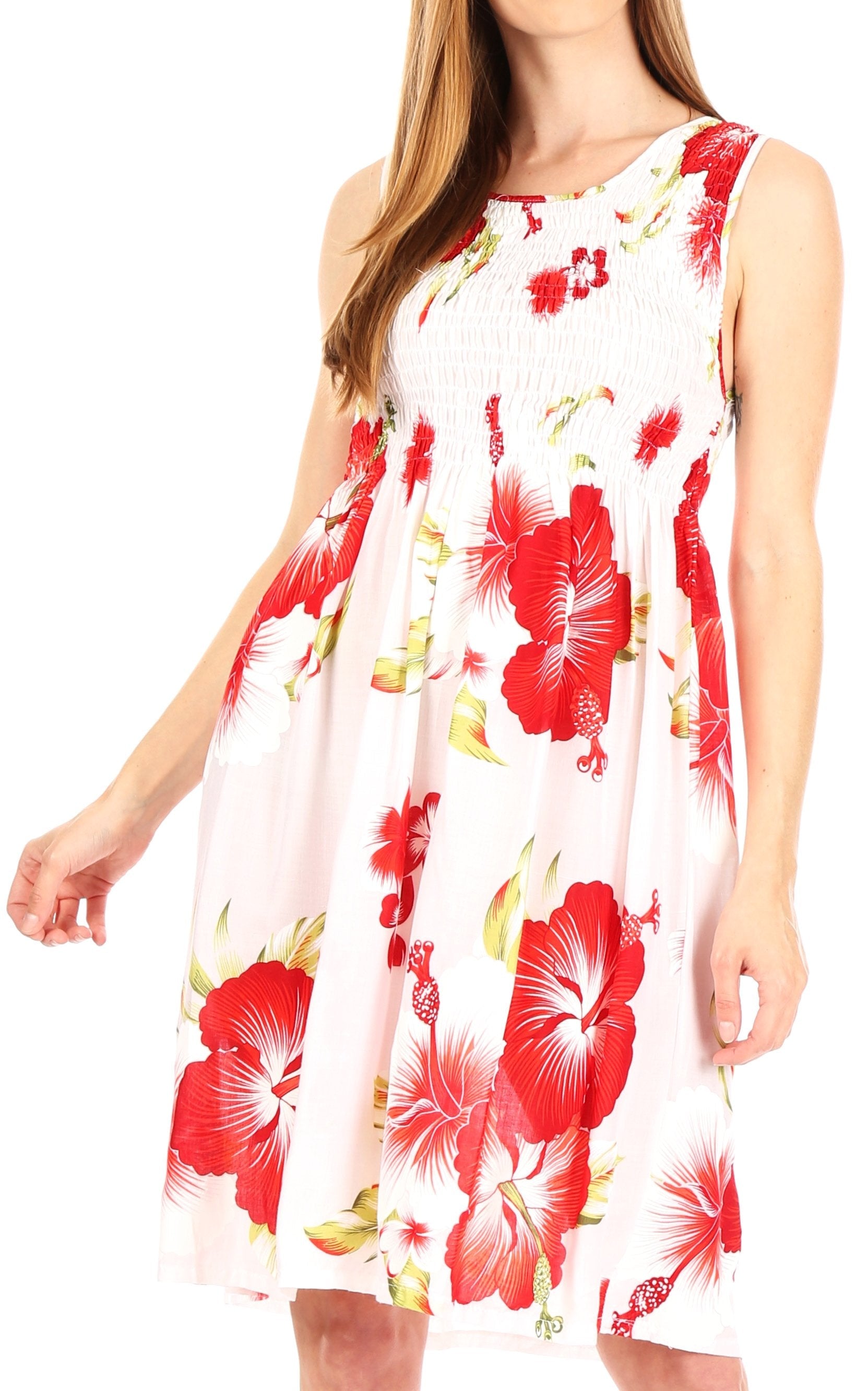 Sakkas - Murni Cocktail Elastic Stretchy Floral Print Dress