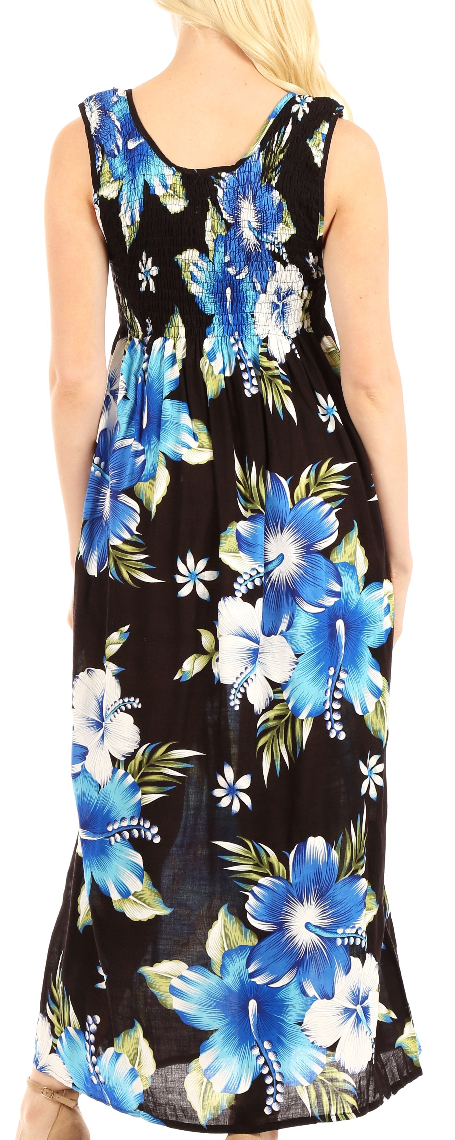 Sakkas - Iyabo Sleeveless Casual Floral Print Dress