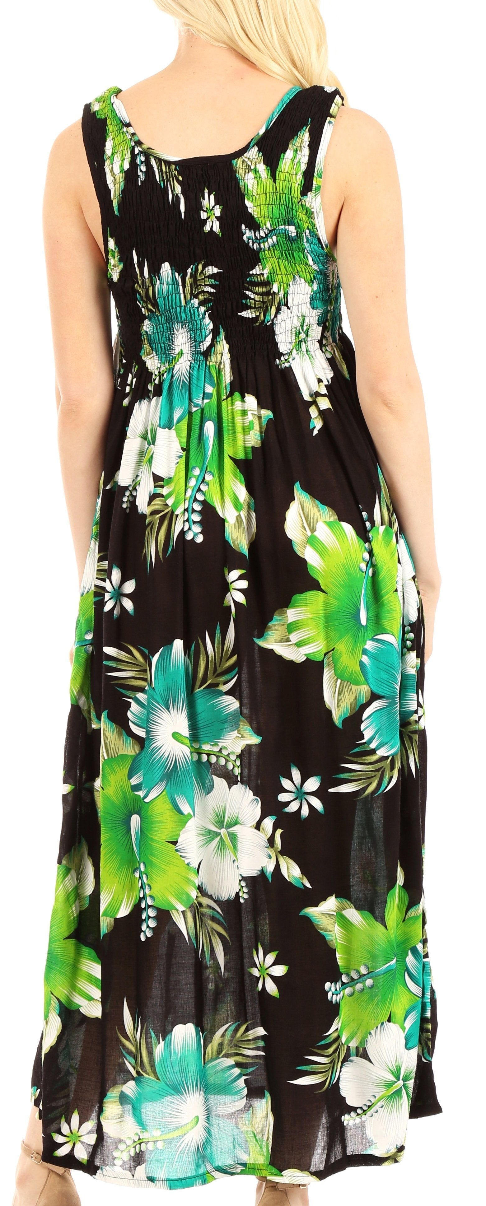 Sakkas - Iyabo Sleeveless Casual Floral Print Dress