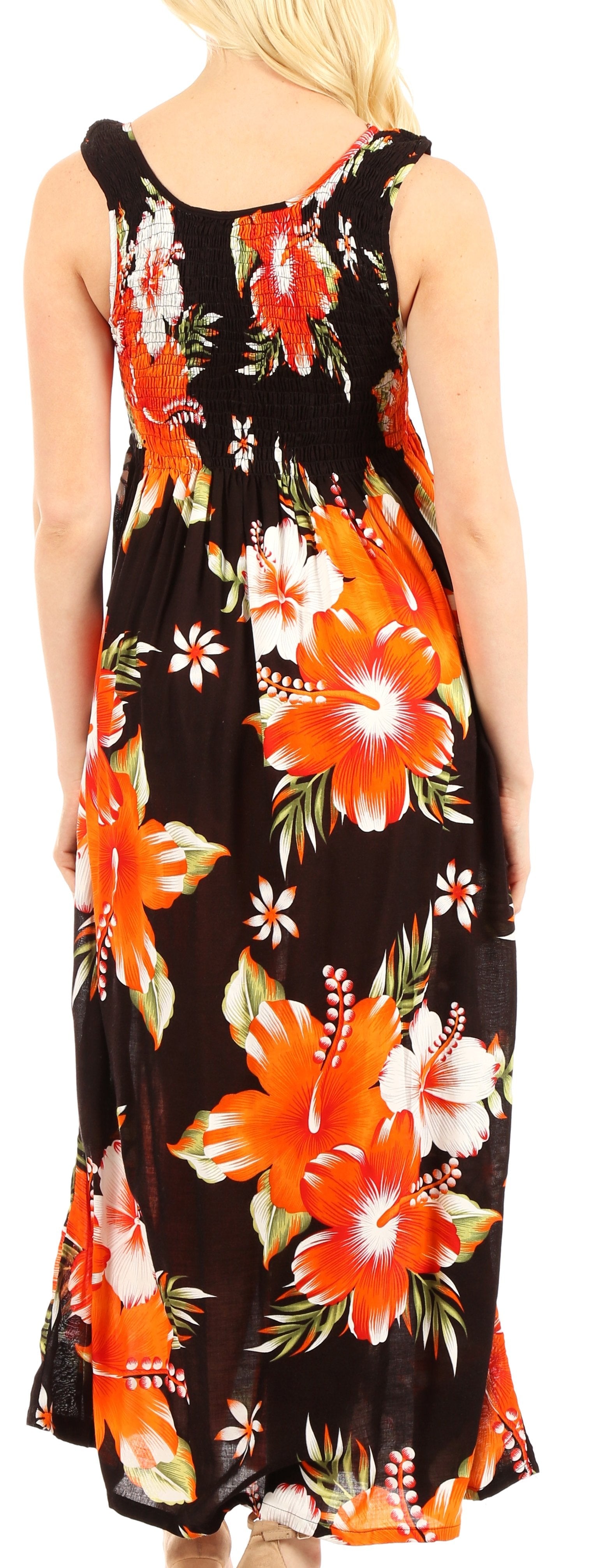 Sakkas - Iyabo Sleeveless Casual Floral Print Dress