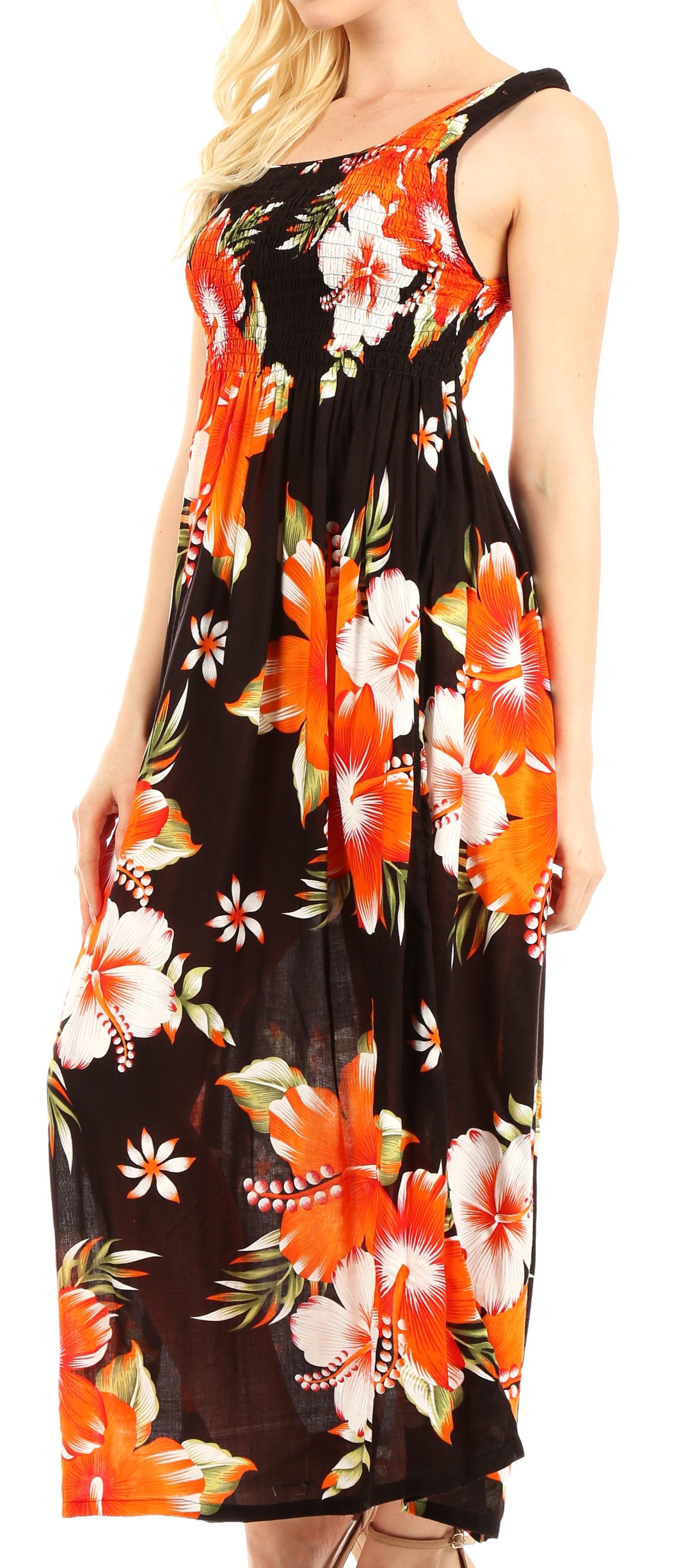 Sakkas - Iyabo Sleeveless Casual Floral Print Dress
