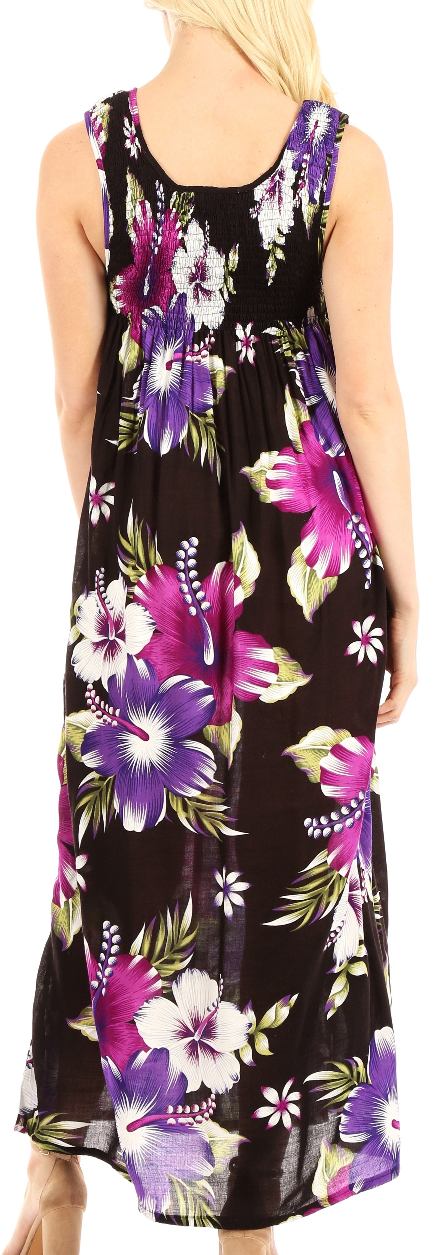Sakkas - Iyabo Sleeveless Casual Floral Print Dress