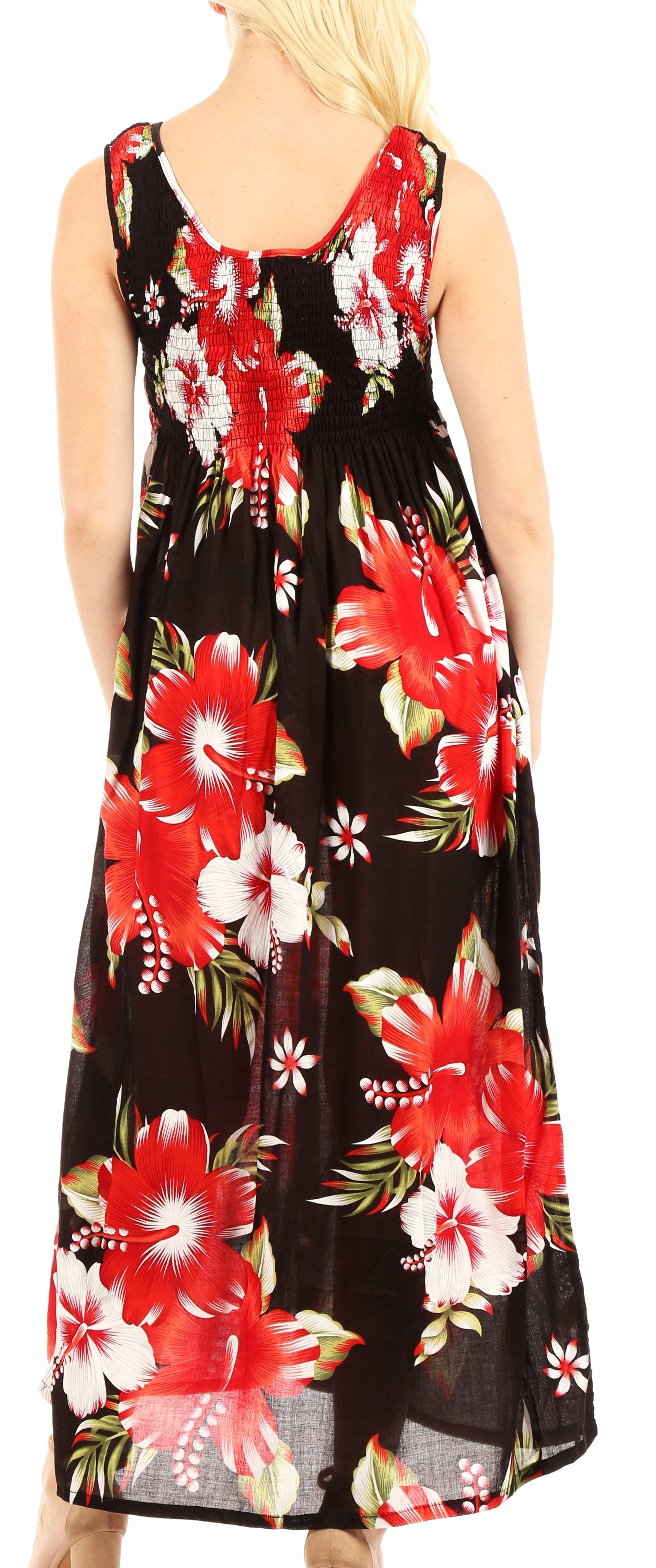 Sakkas - Iyabo Sleeveless Casual Floral Print Dress