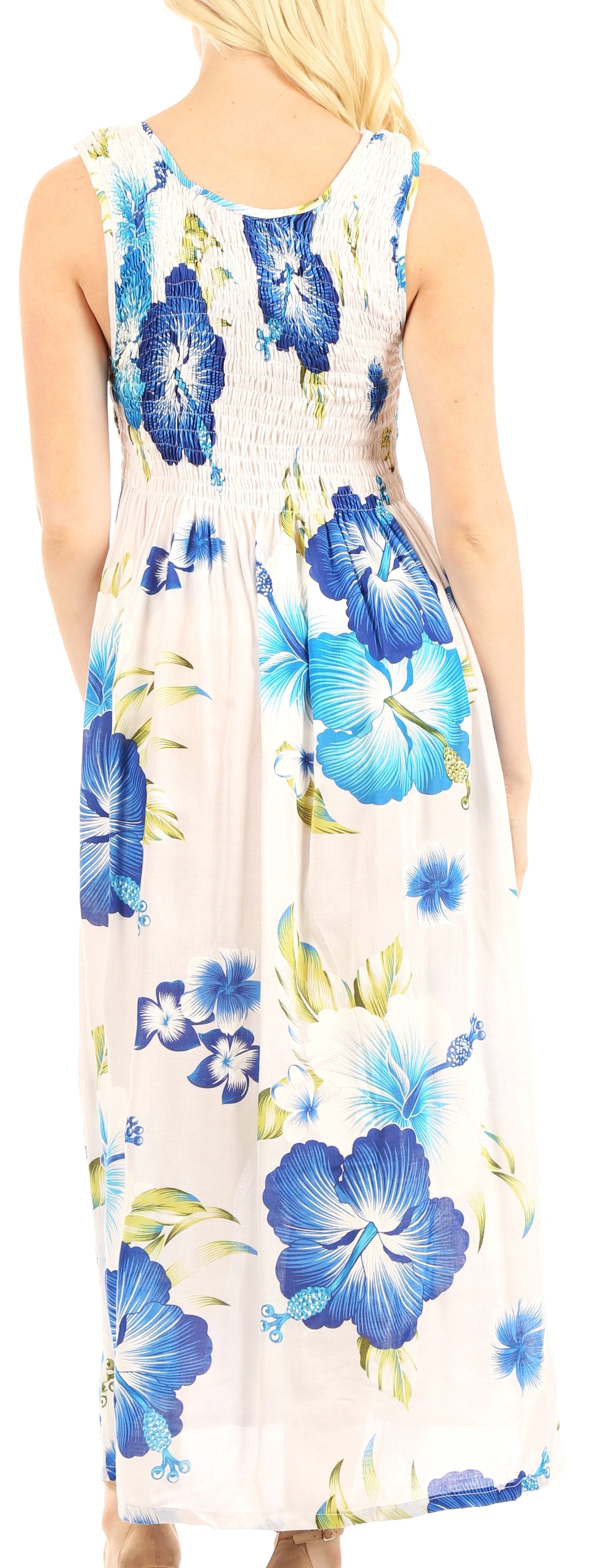 Sakkas - Iyabo Sleeveless Casual Floral Print Dress