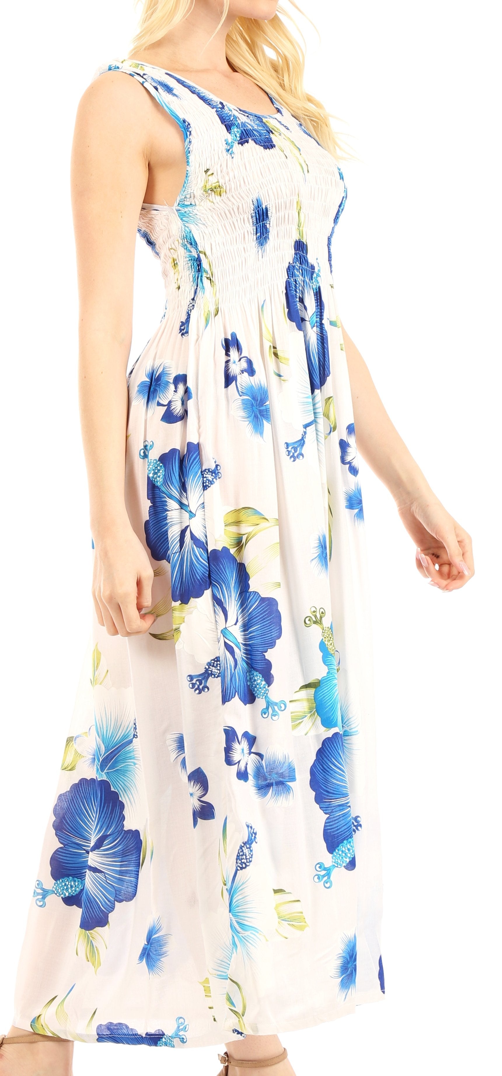 Sakkas - Iyabo Sleeveless Casual Floral Print Dress