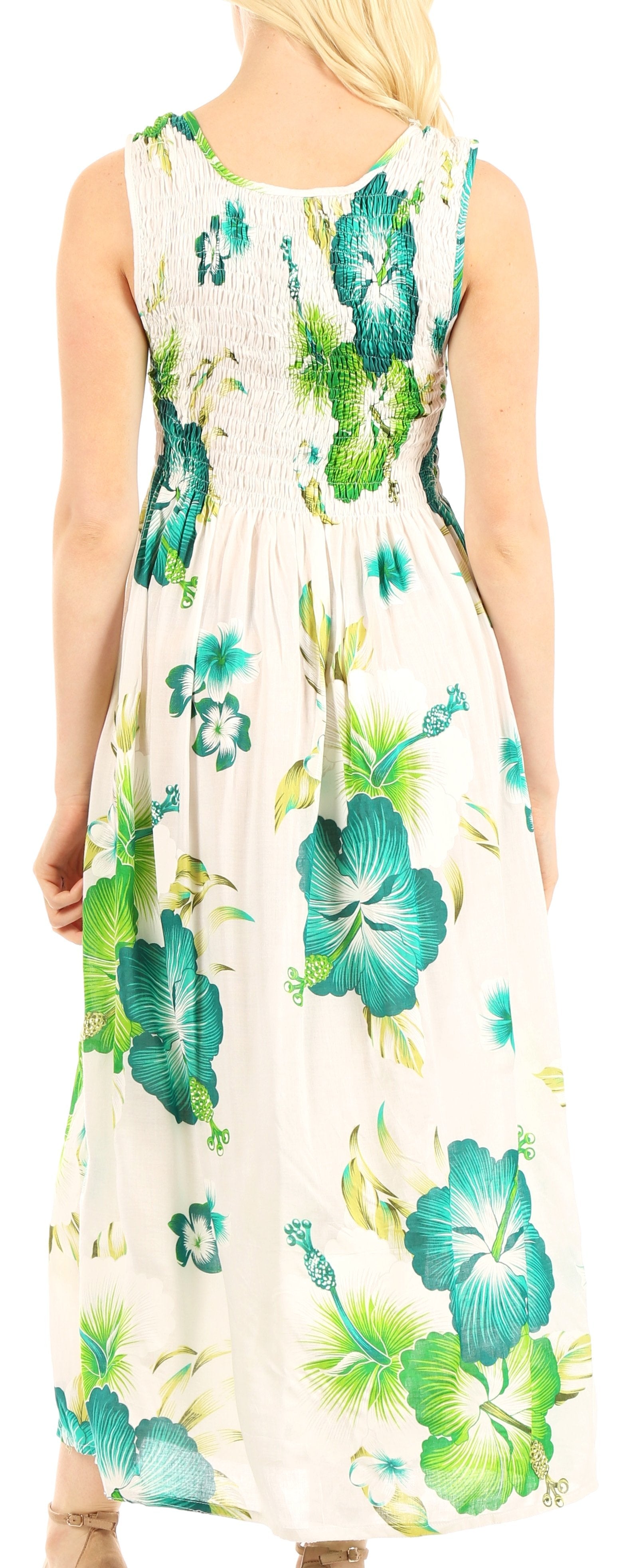 Sakkas - Iyabo Sleeveless Casual Floral Print Dress