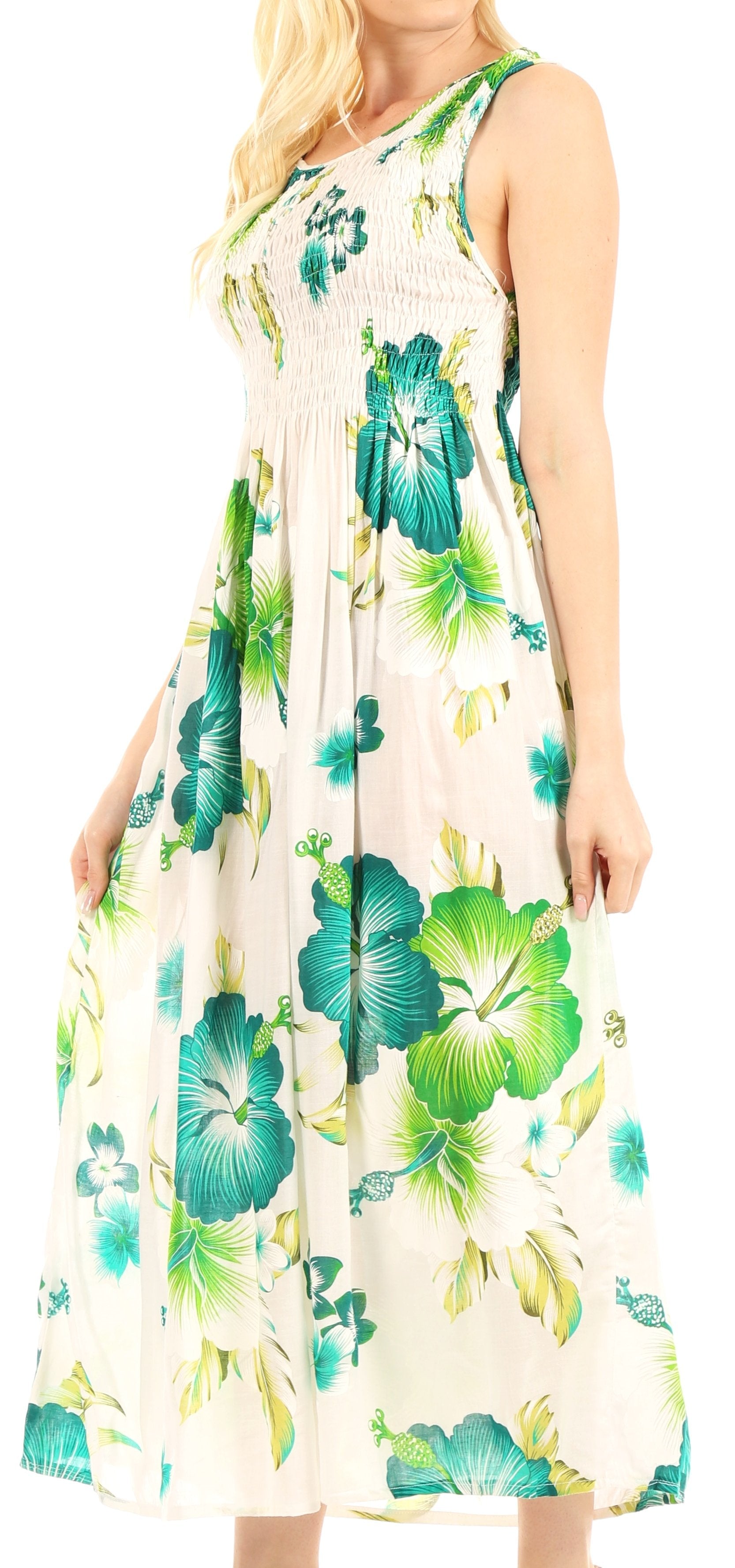 Sakkas - Iyabo Sleeveless Casual Floral Print Dress