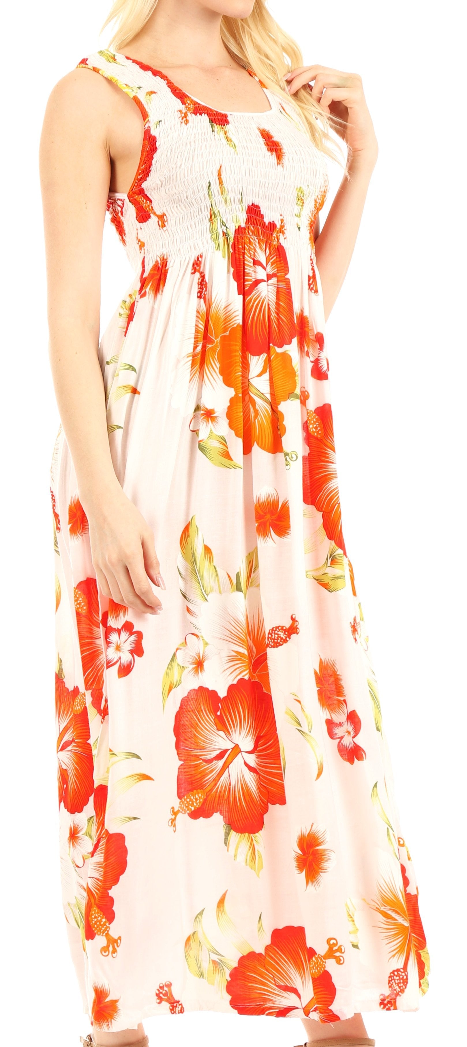 Sakkas - Iyabo Sleeveless Casual Floral Print Dress