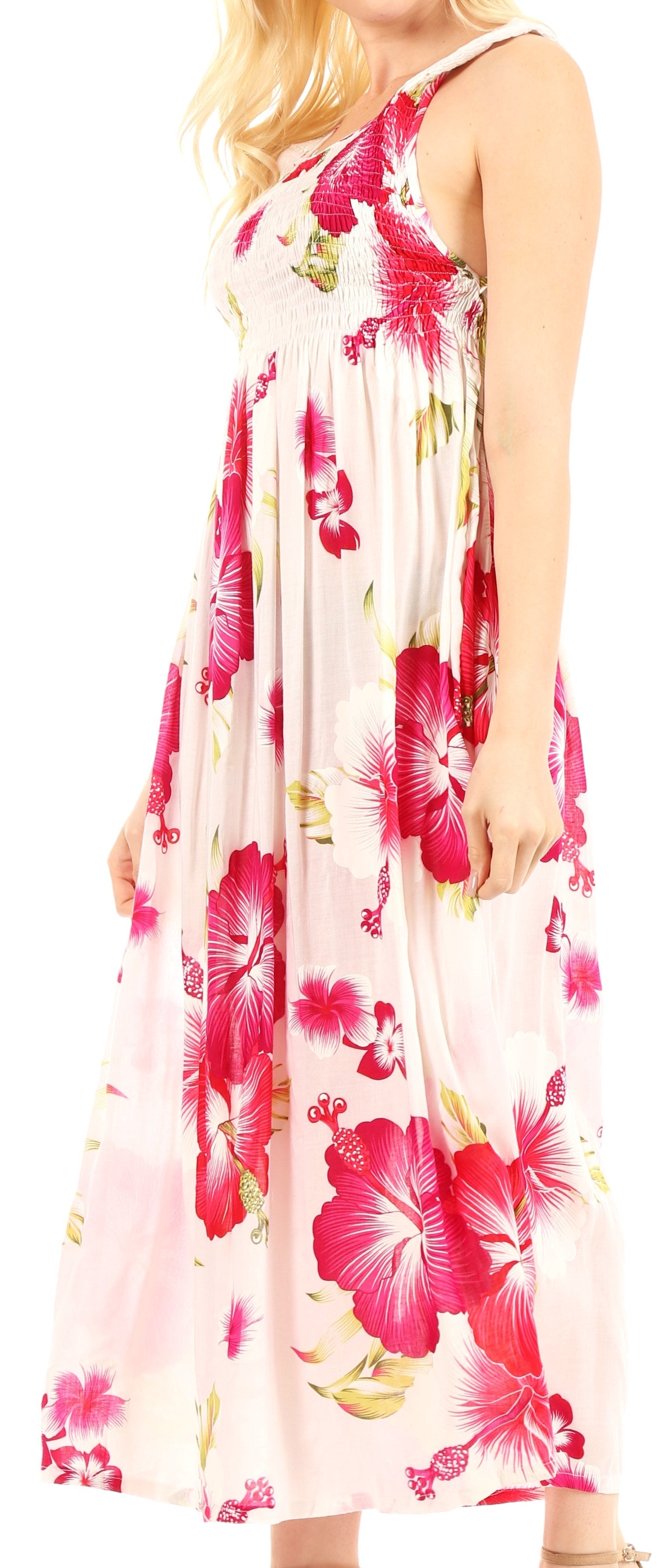 Sakkas - Iyabo Sleeveless Casual Floral Print Dress
