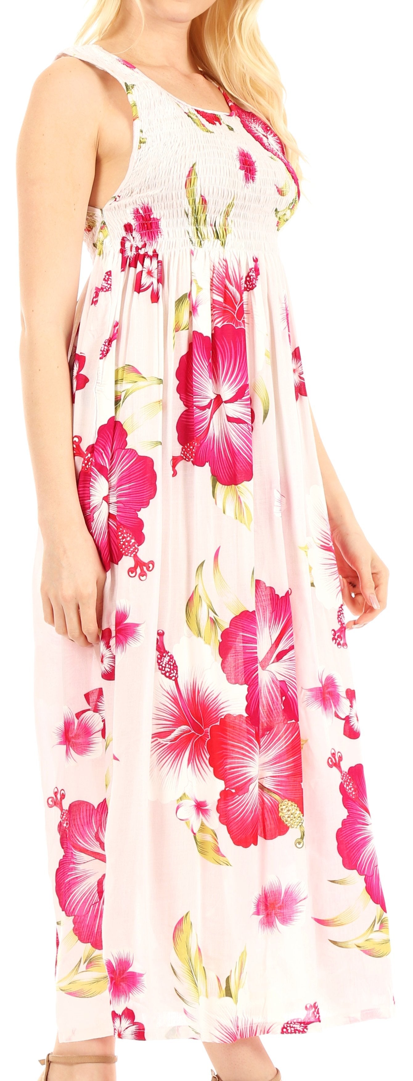 Sakkas - Iyabo Sleeveless Casual Floral Print Dress