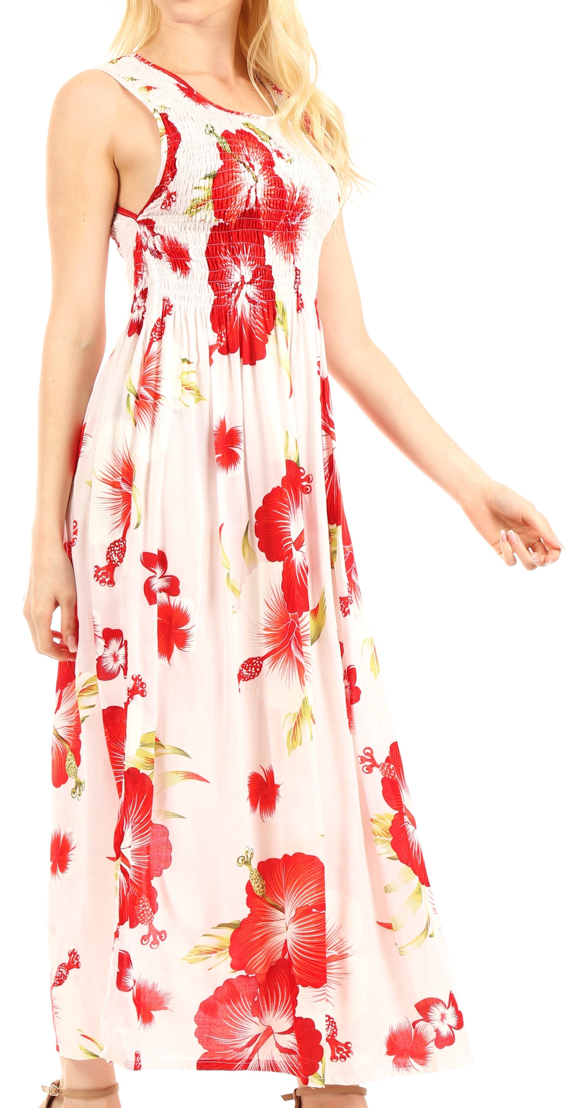 Sakkas - Iyabo Sleeveless Casual Floral Print Dress