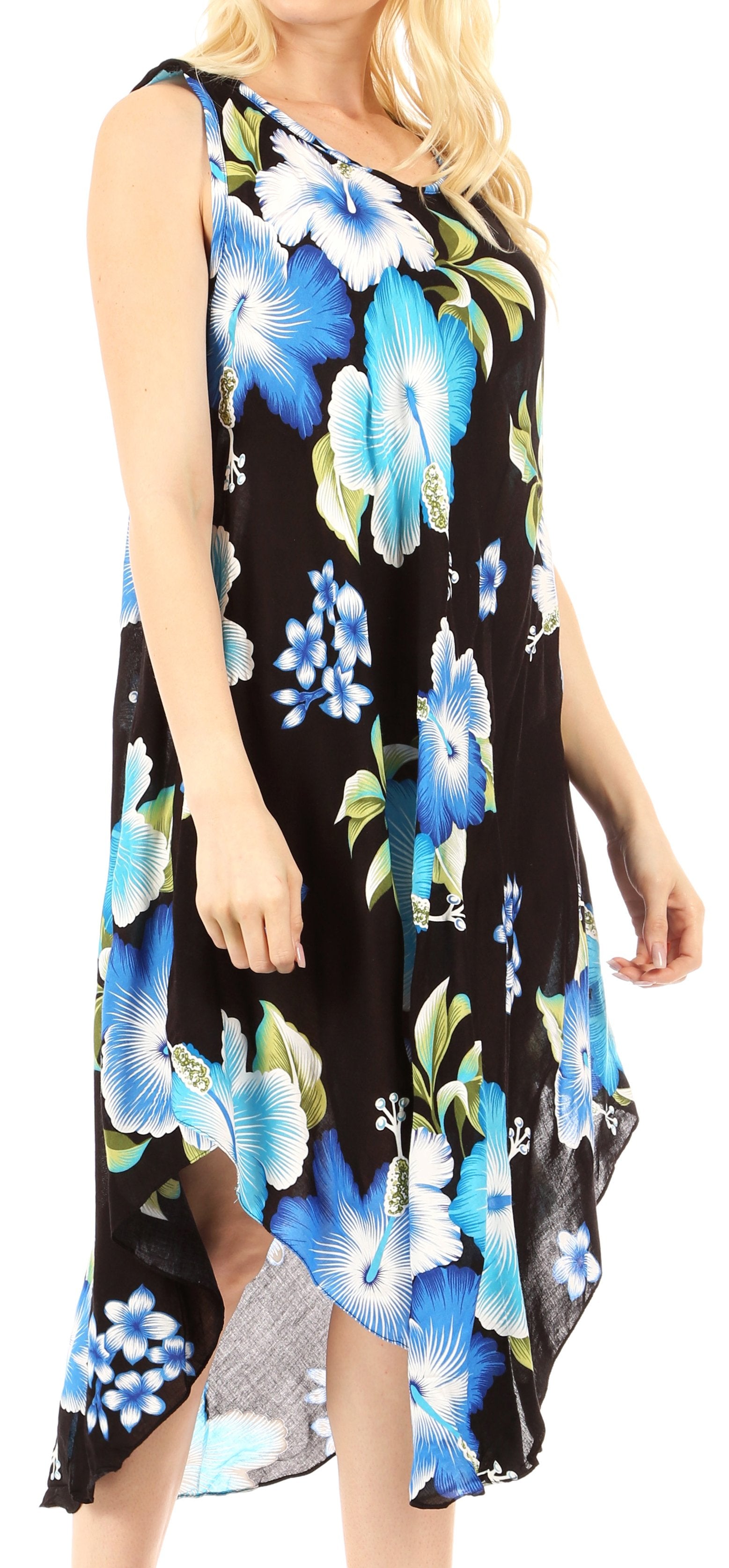 Sakkas - Clara Sleeveless Sundress Loose Floral Print Dress