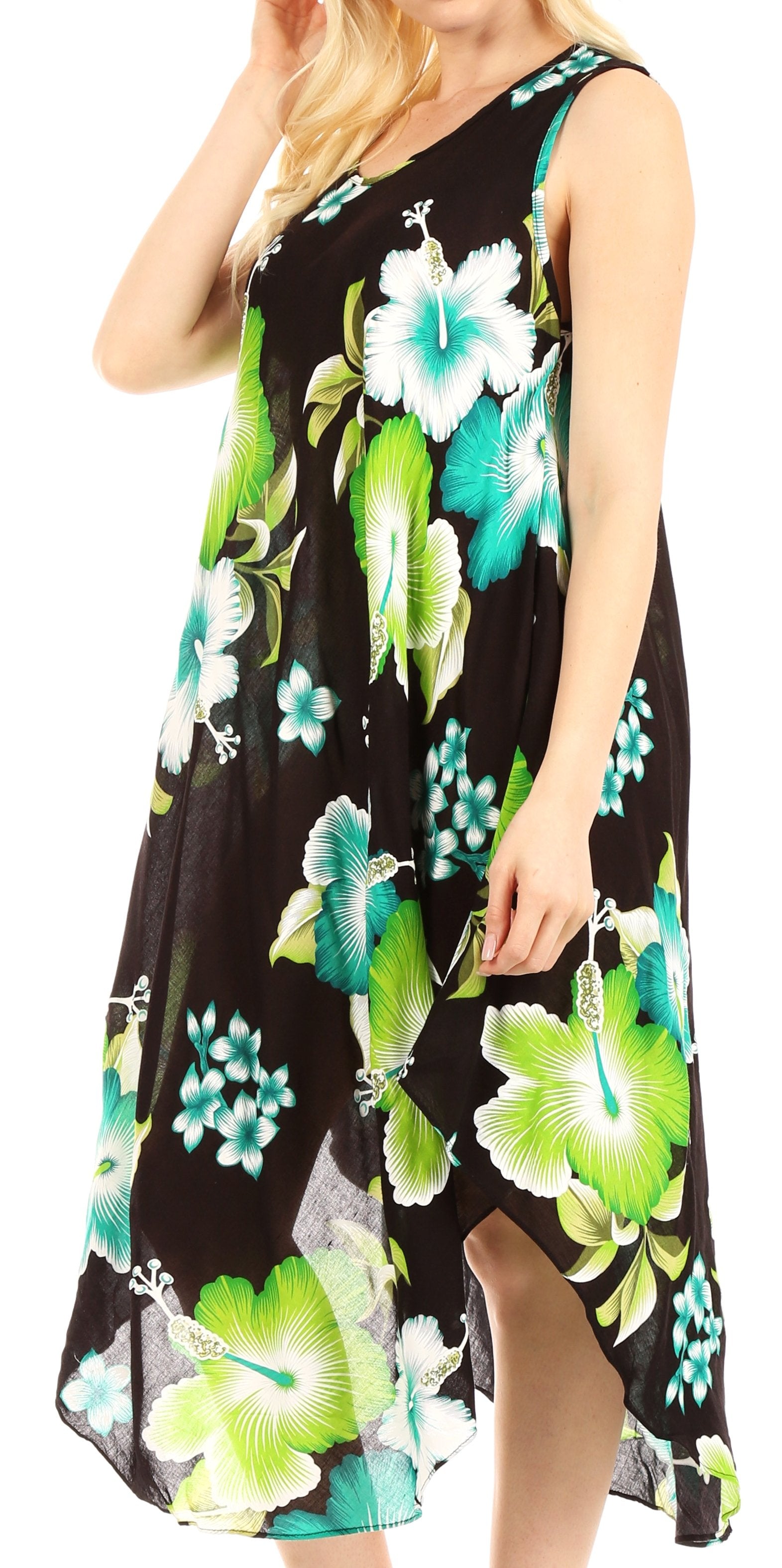 Sakkas - Clara Sleeveless Sundress Loose Floral Print Dress