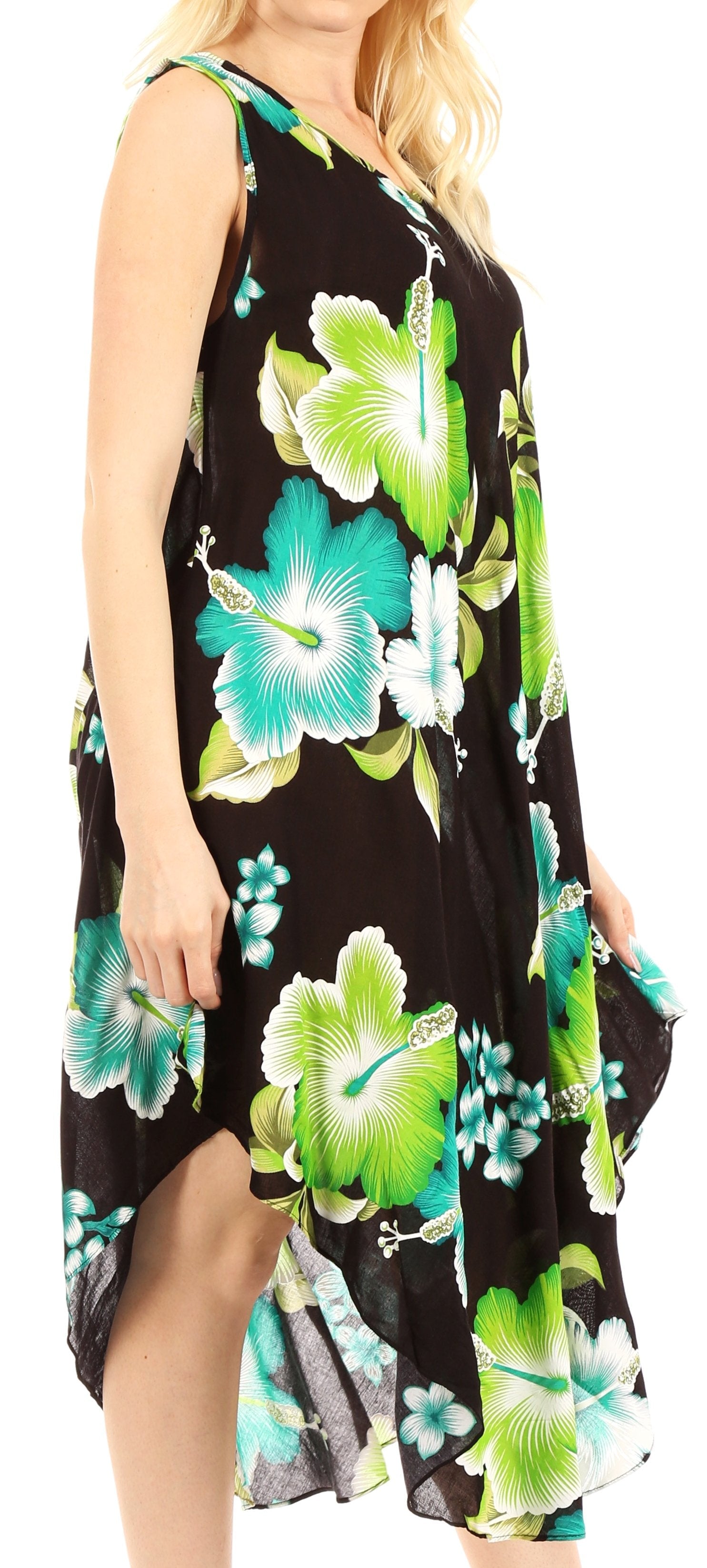 Sakkas - Clara Sleeveless Sundress Loose Floral Print Dress