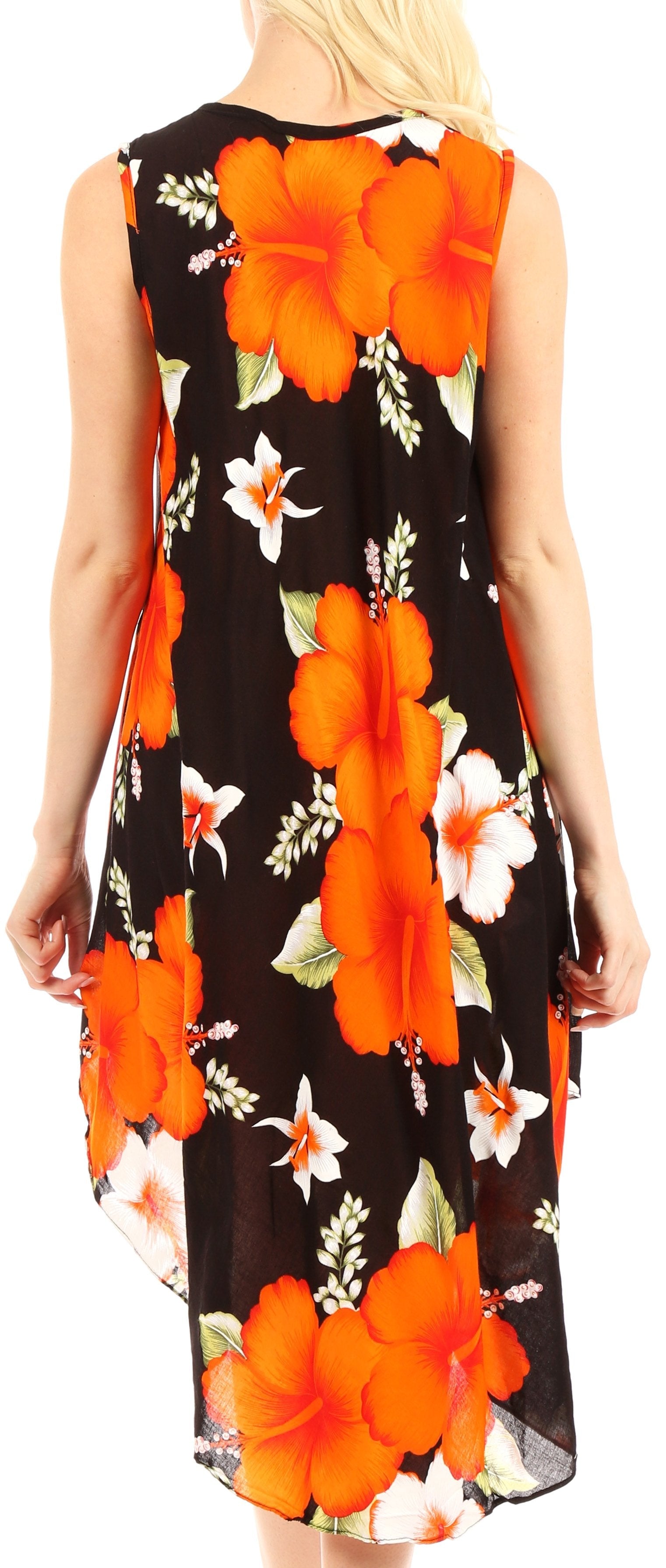 Sakkas - Clara Sleeveless Sundress Loose Floral Print Dress
