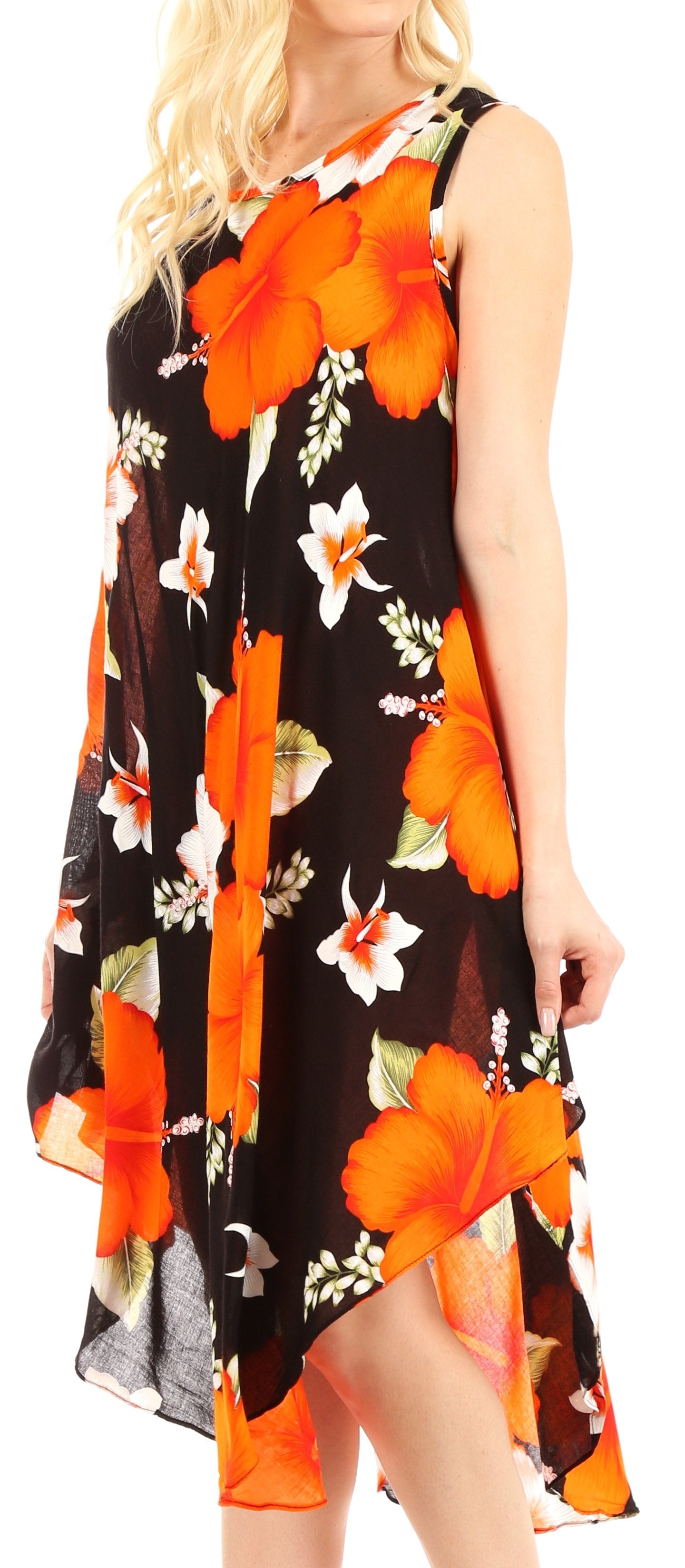 Sakkas - Clara Sleeveless Sundress Loose Floral Print Dress