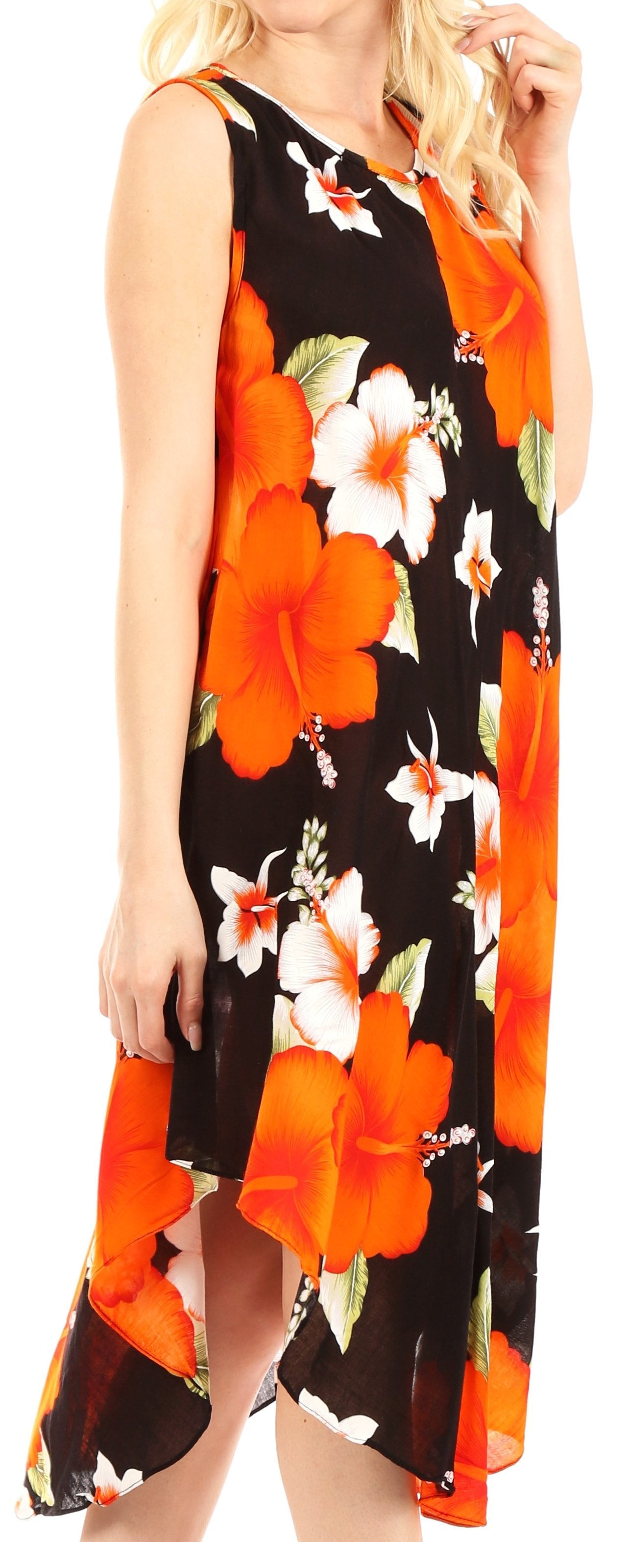 Sakkas - Clara Sleeveless Sundress Loose Floral Print Dress