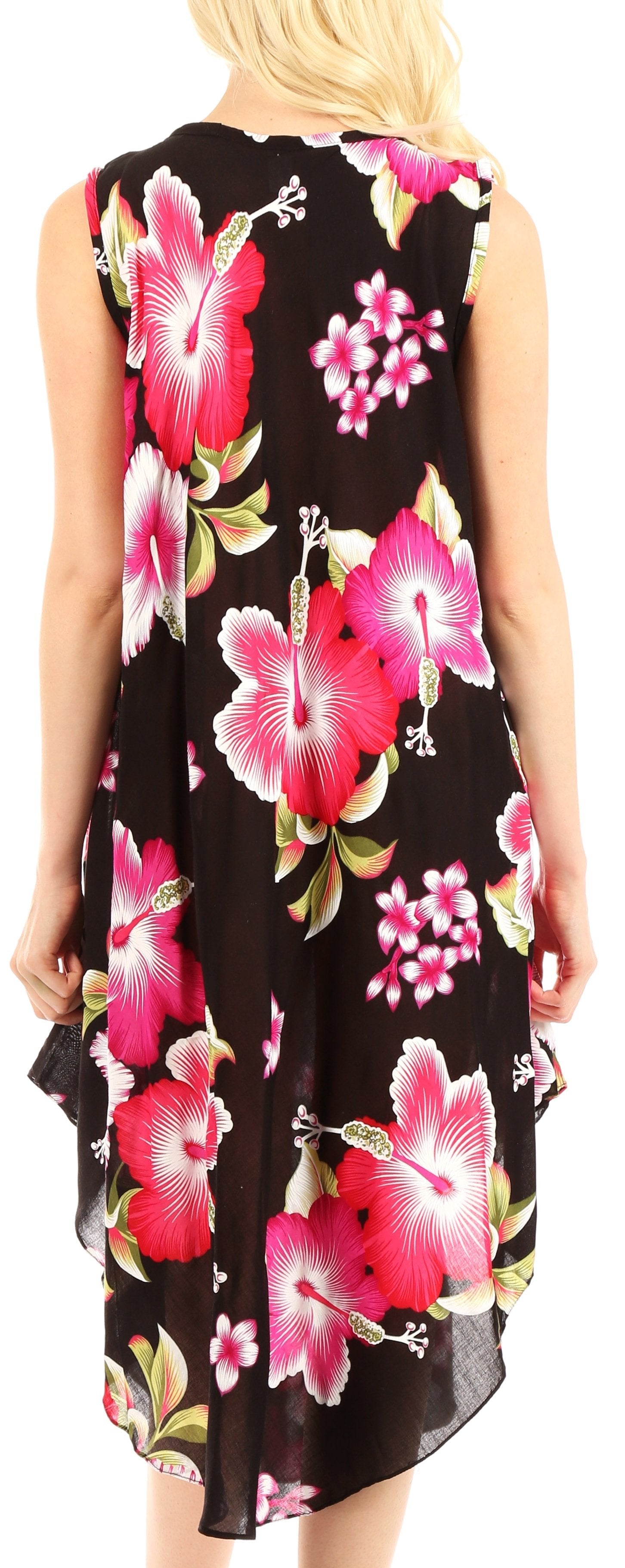 Sakkas - Clara Sleeveless Sundress Loose Floral Print Dress