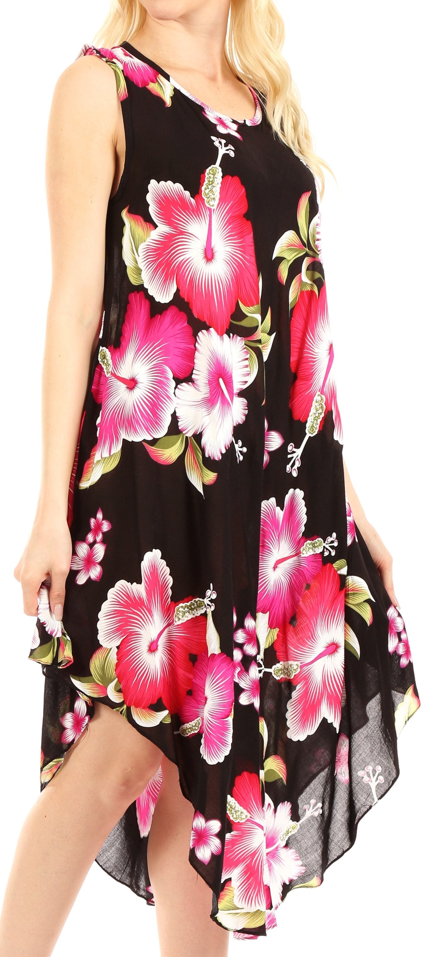 Sakkas - Clara Sleeveless Sundress Loose Floral Print Dress