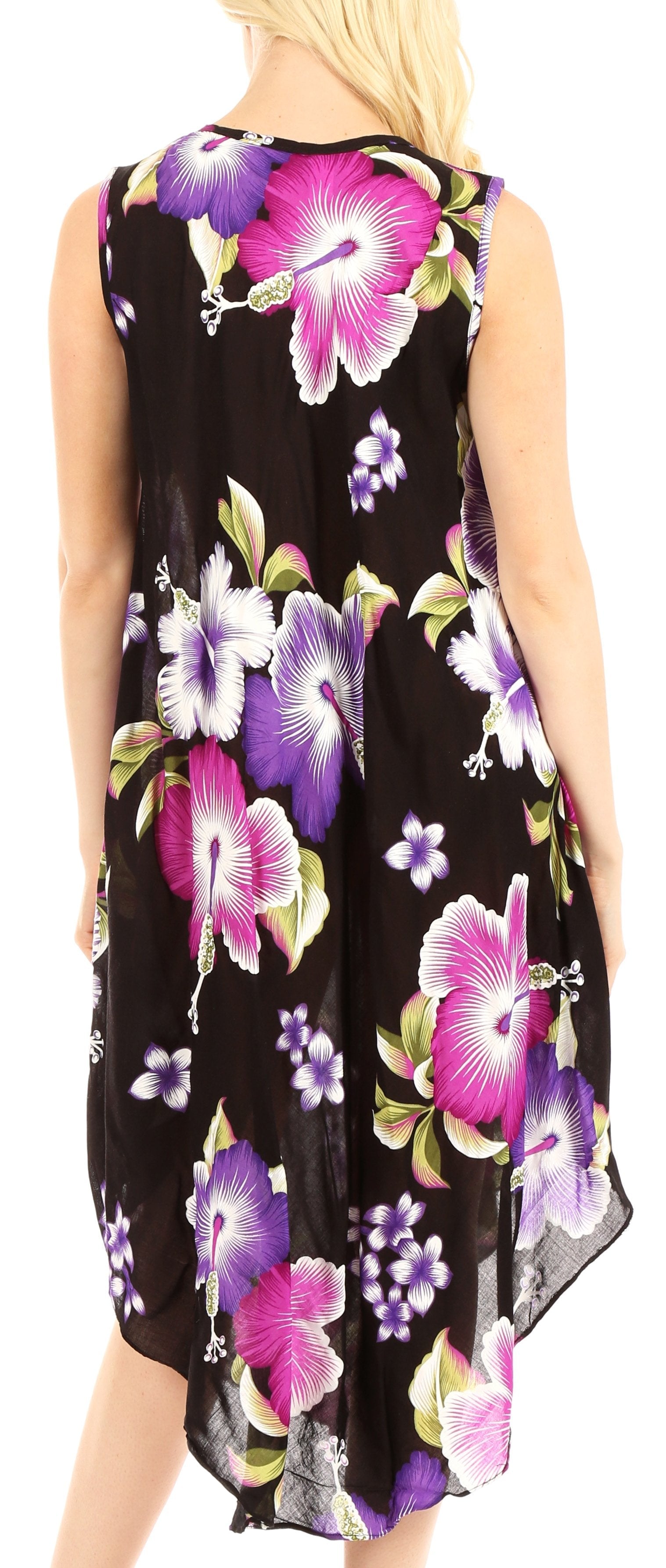 Sakkas - Clara Sleeveless Sundress Loose Floral Print Dress