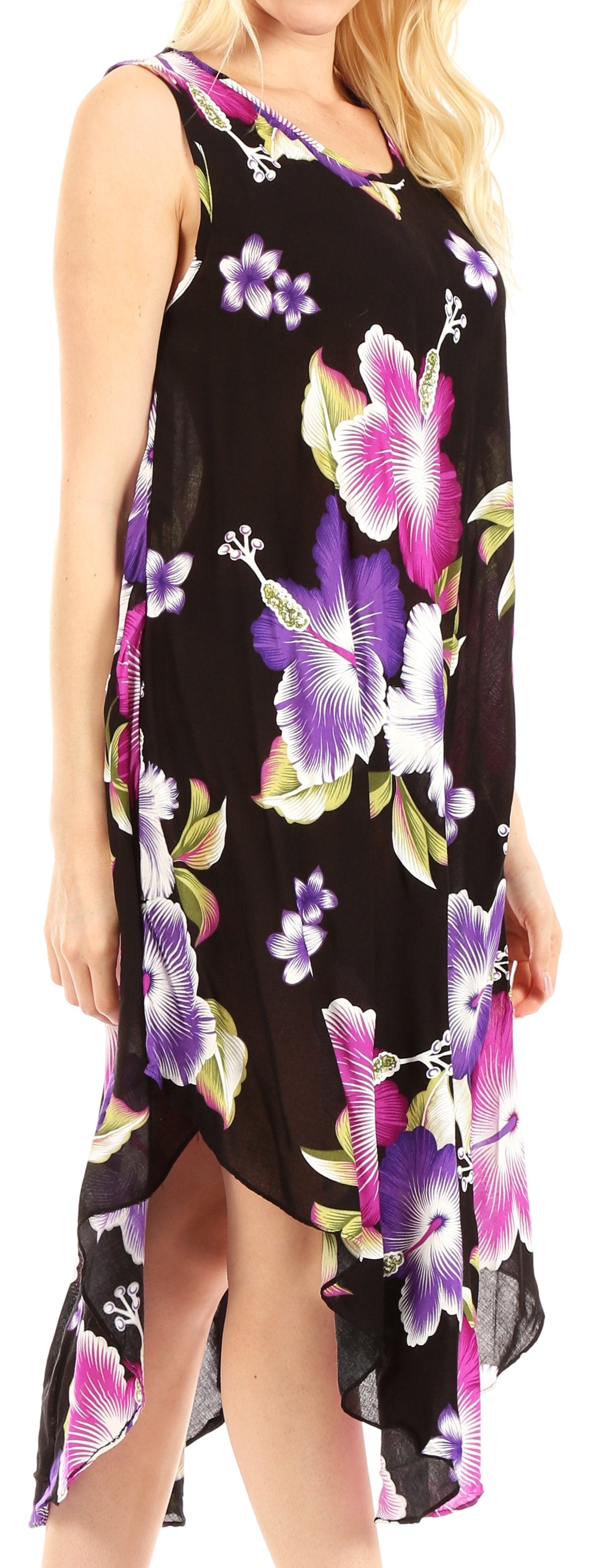 Sakkas - Clara Sleeveless Sundress Loose Floral Print Dress