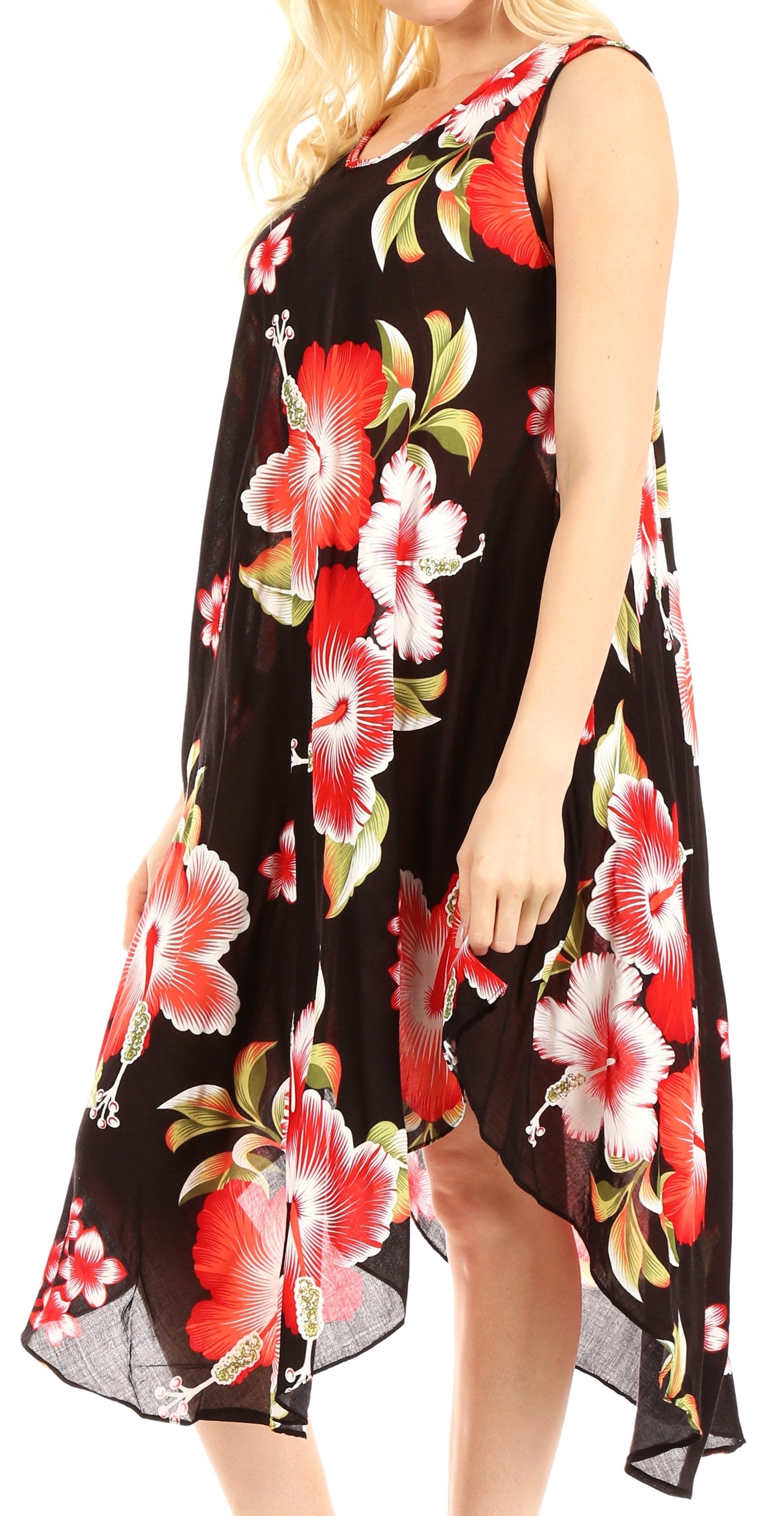 Sakkas - Clara Sleeveless Sundress Loose Floral Print Dress